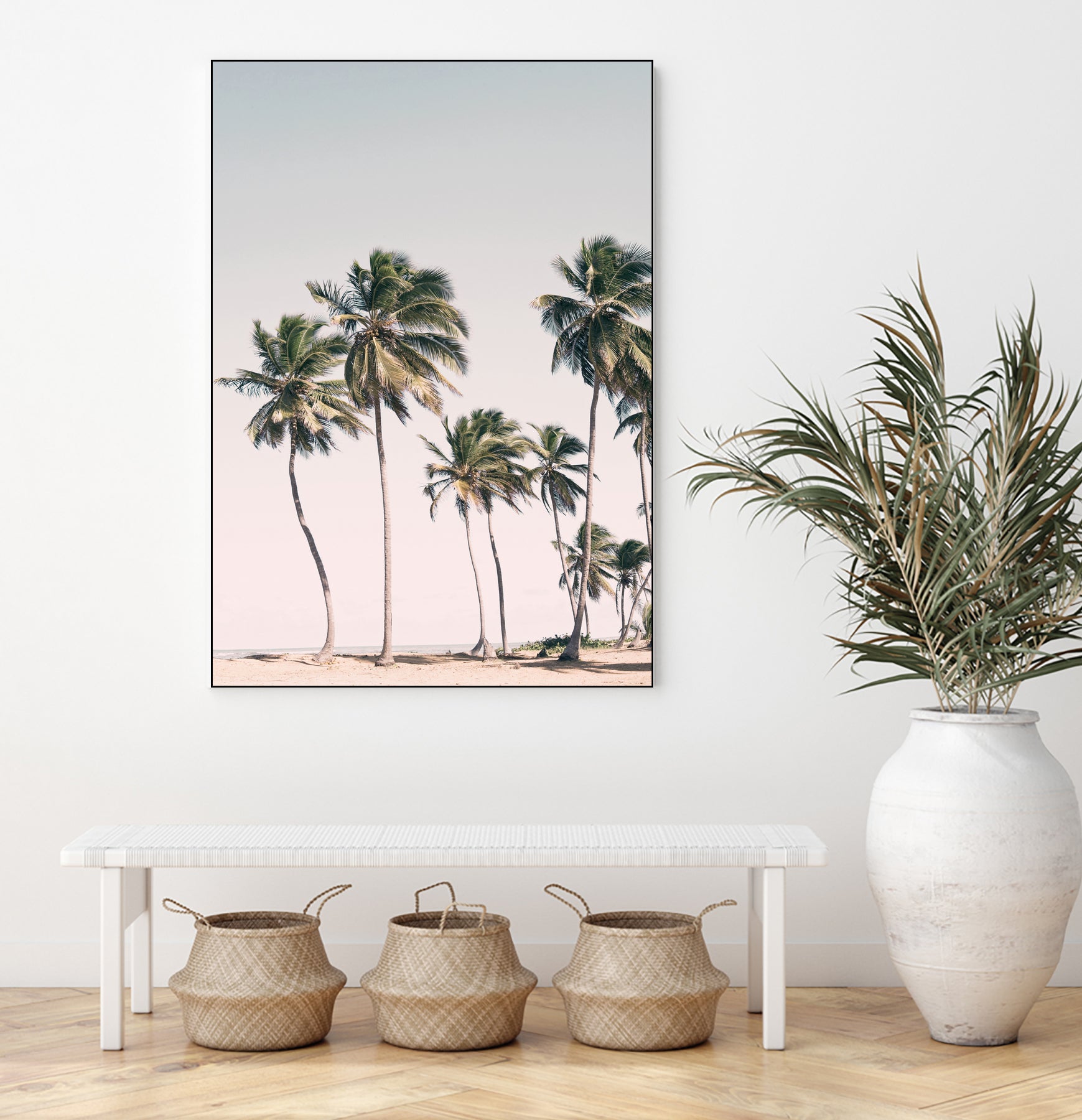 Blush Tropical Trees by Kathrin Pienaar on GIANT ART - palm trees palm trees