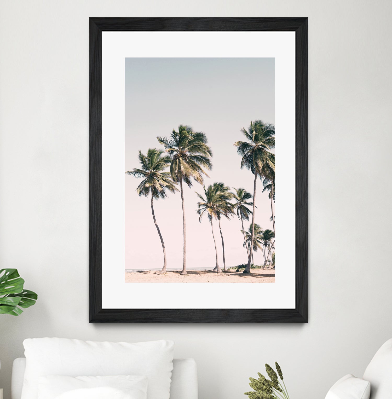 Blush Tropical Trees by Kathrin Pienaar on GIANT ART - palm trees palm trees