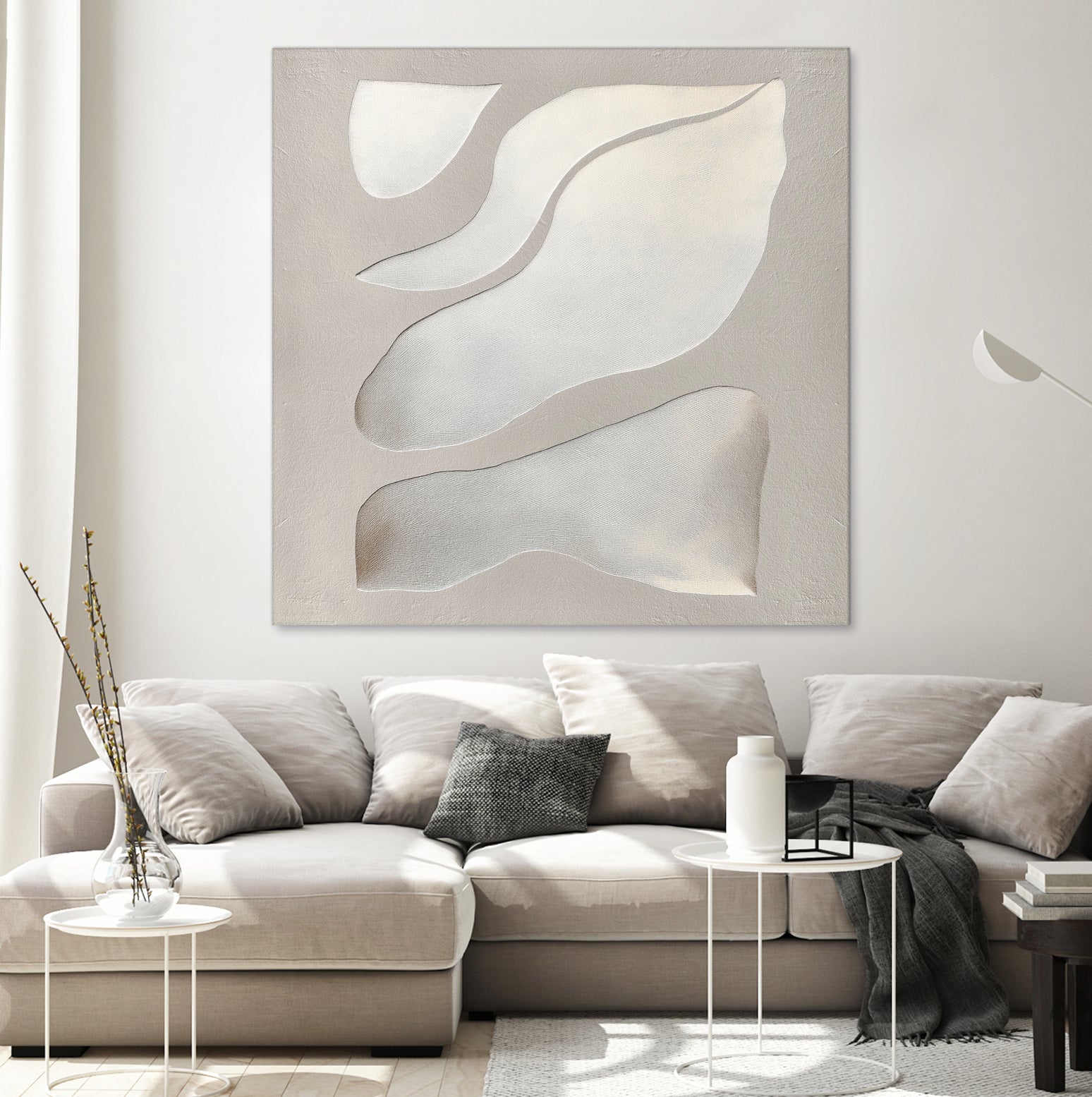 Flowing Shapes in Soft Neutral Tones by Alma on GIANT ART - abstract abstract