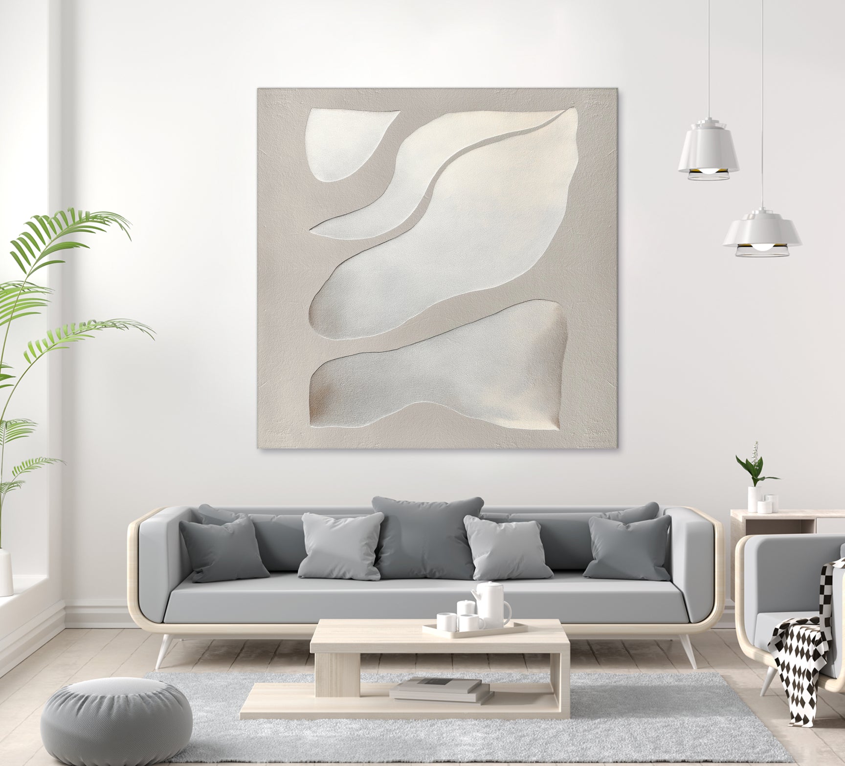 Flowing Shapes in Soft Neutral Tones by Alma on GIANT ART - abstract abstract