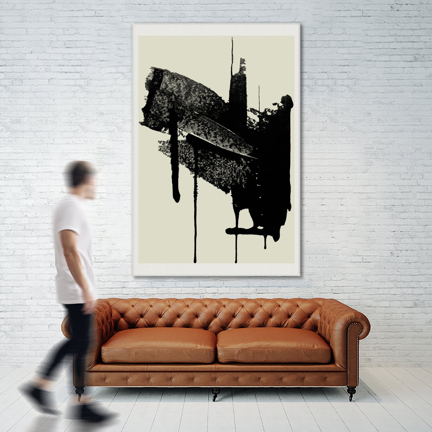 Abstract Brushstrokes in Black and Cream by cartissi on GIANT ART - abstract art abstract abstract art