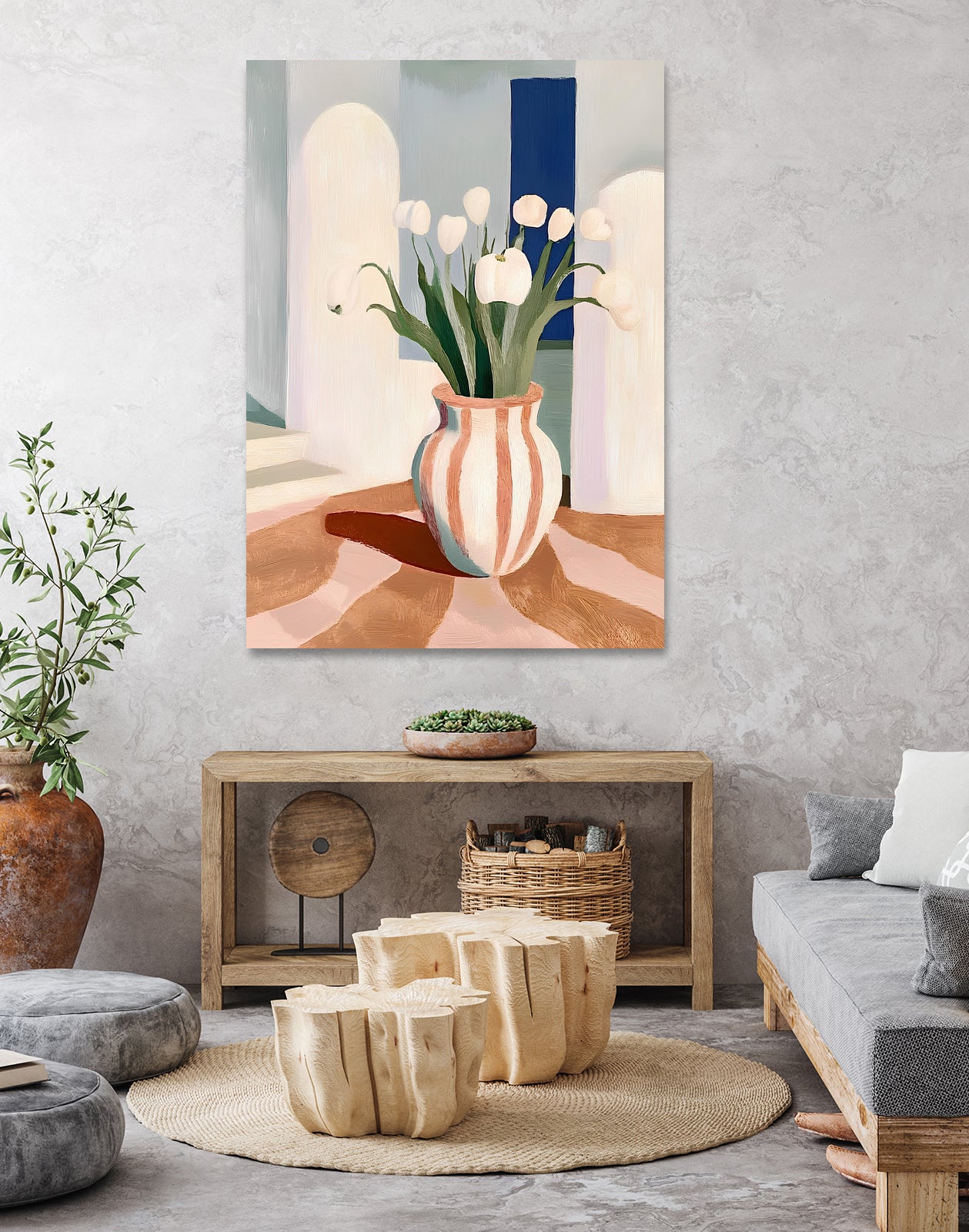 Tulips In a Vase by Avanesova Elena on GIANT ART - flowers and plants modern art