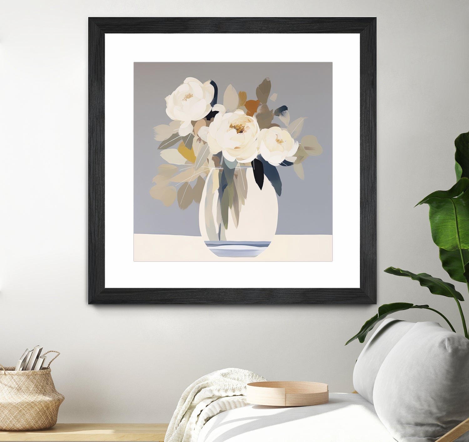 Peonies in a Glass Vase by Bella Eve on GIANT ART - flowers and plants modern floral art