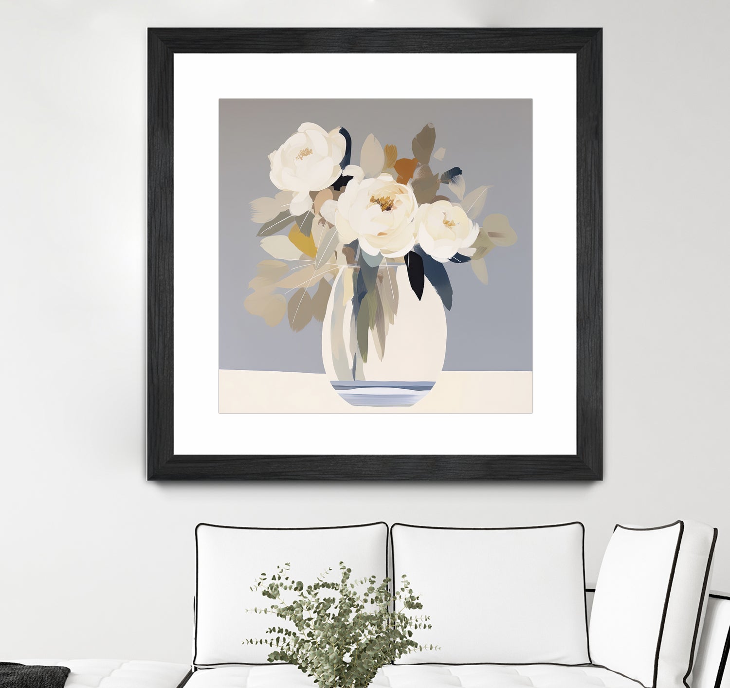 Peonies in a Glass Vase by Bella Eve on GIANT ART - flowers and plants modern floral art