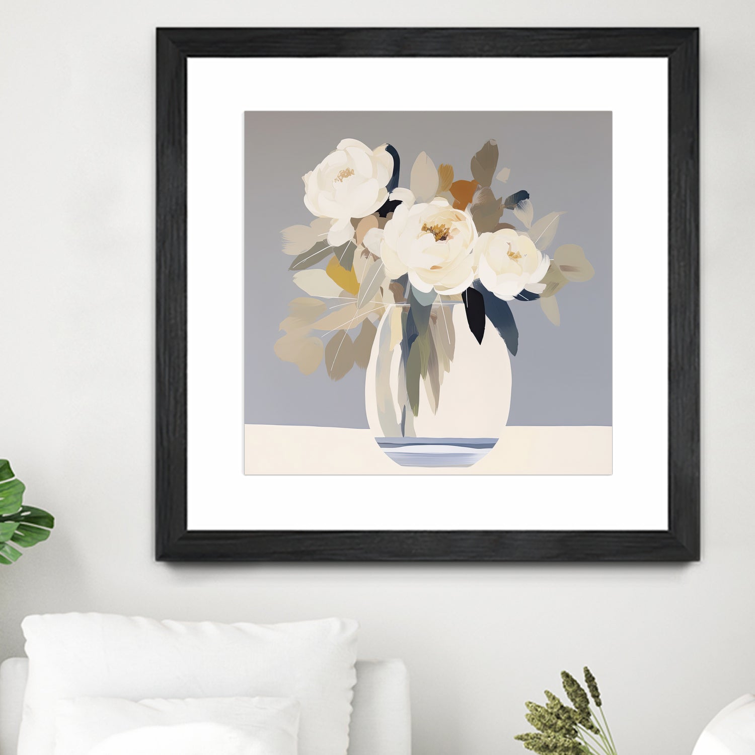 Peonies in a Glass Vase by Bella Eve on GIANT ART - flowers and plants modern floral art
