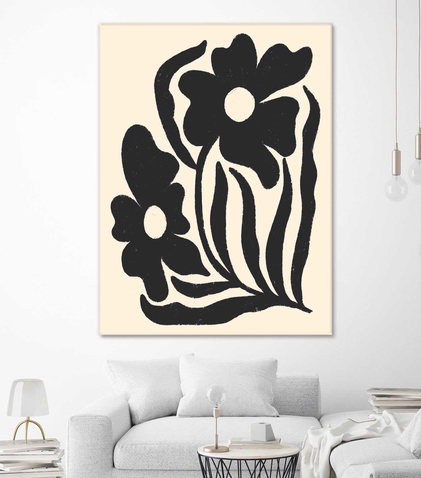 Textured flower silhouettes by Angela Minca on GIANT ART - graphic floral flowers and plants graphic floral
