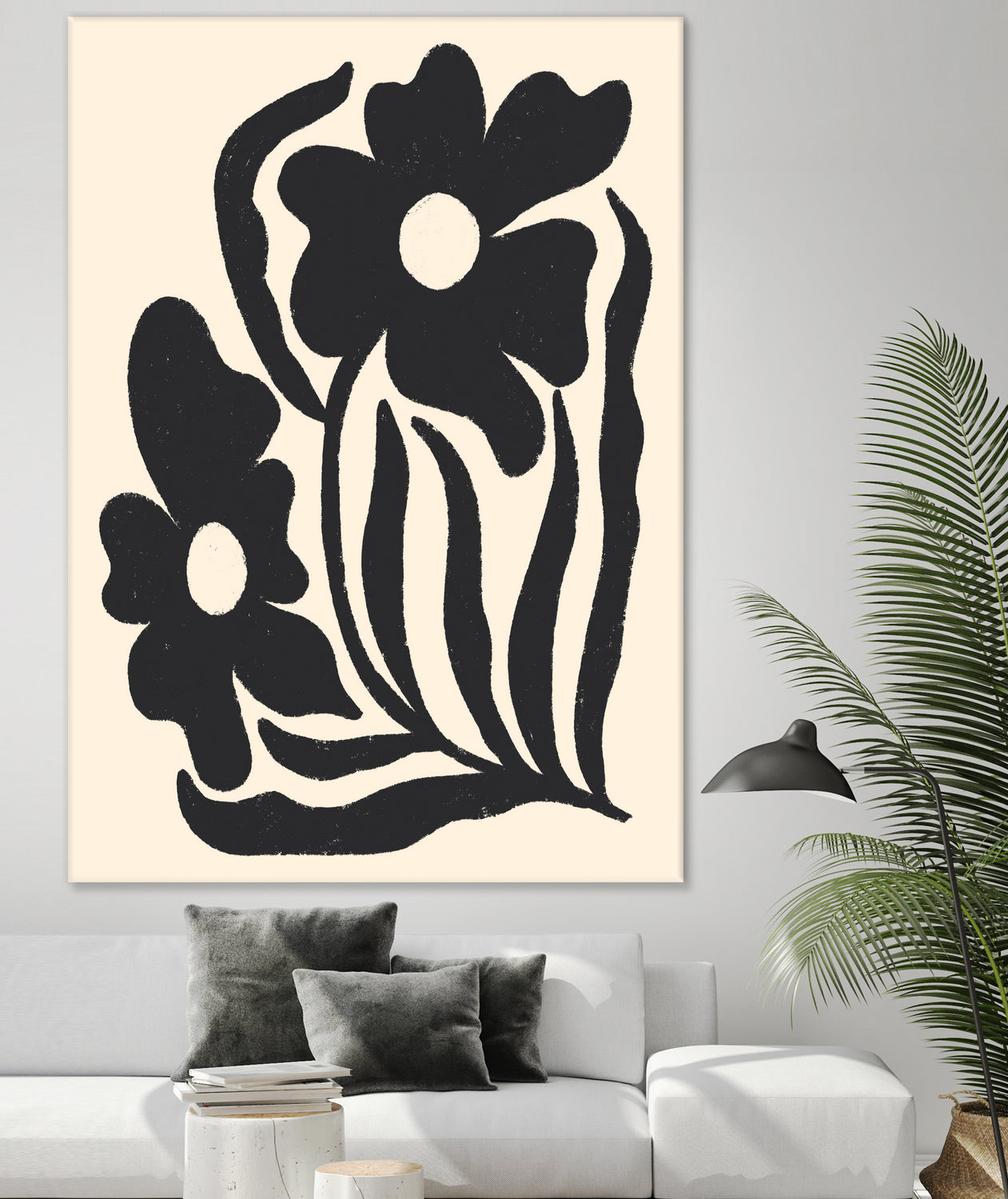 Textured flower silhouettes by Angela Minca on GIANT ART - graphic floral flowers and plants graphic floral