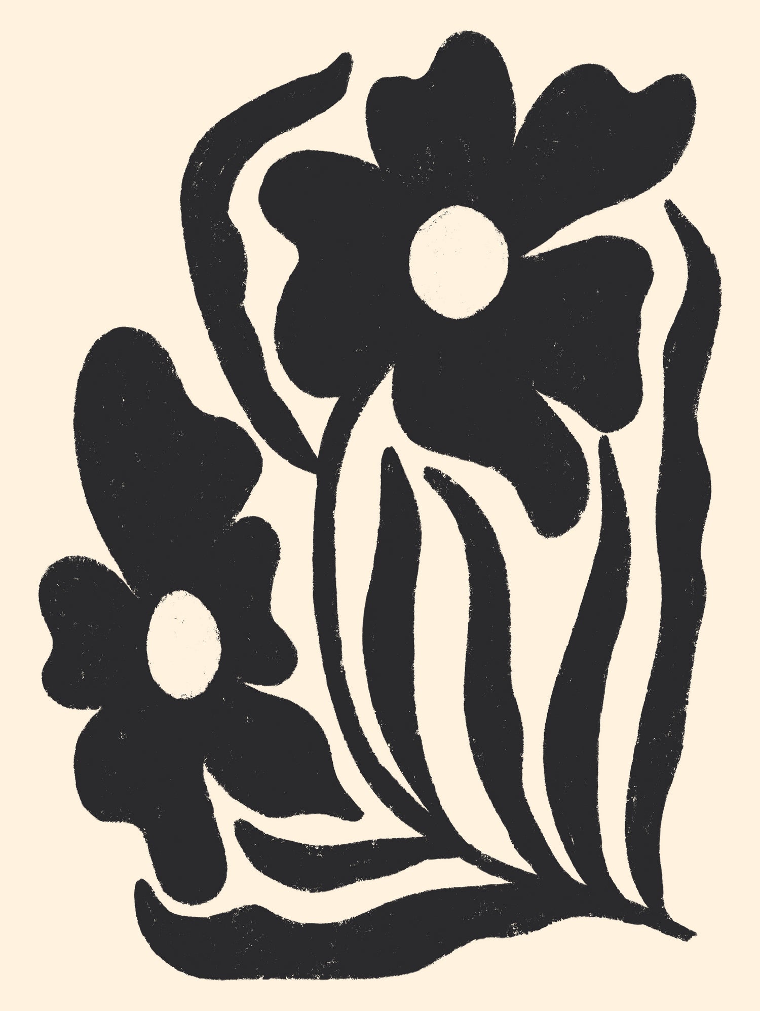 Textured flower silhouettes by Angela Minca on GIANT ART - graphic floral flowers and plants graphic floral