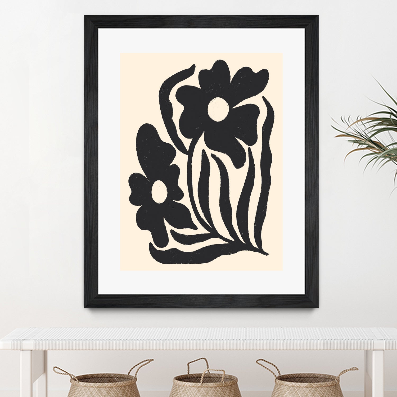 Textured flower silhouettes by Angela Minca on GIANT ART - graphic floral flowers and plants graphic floral