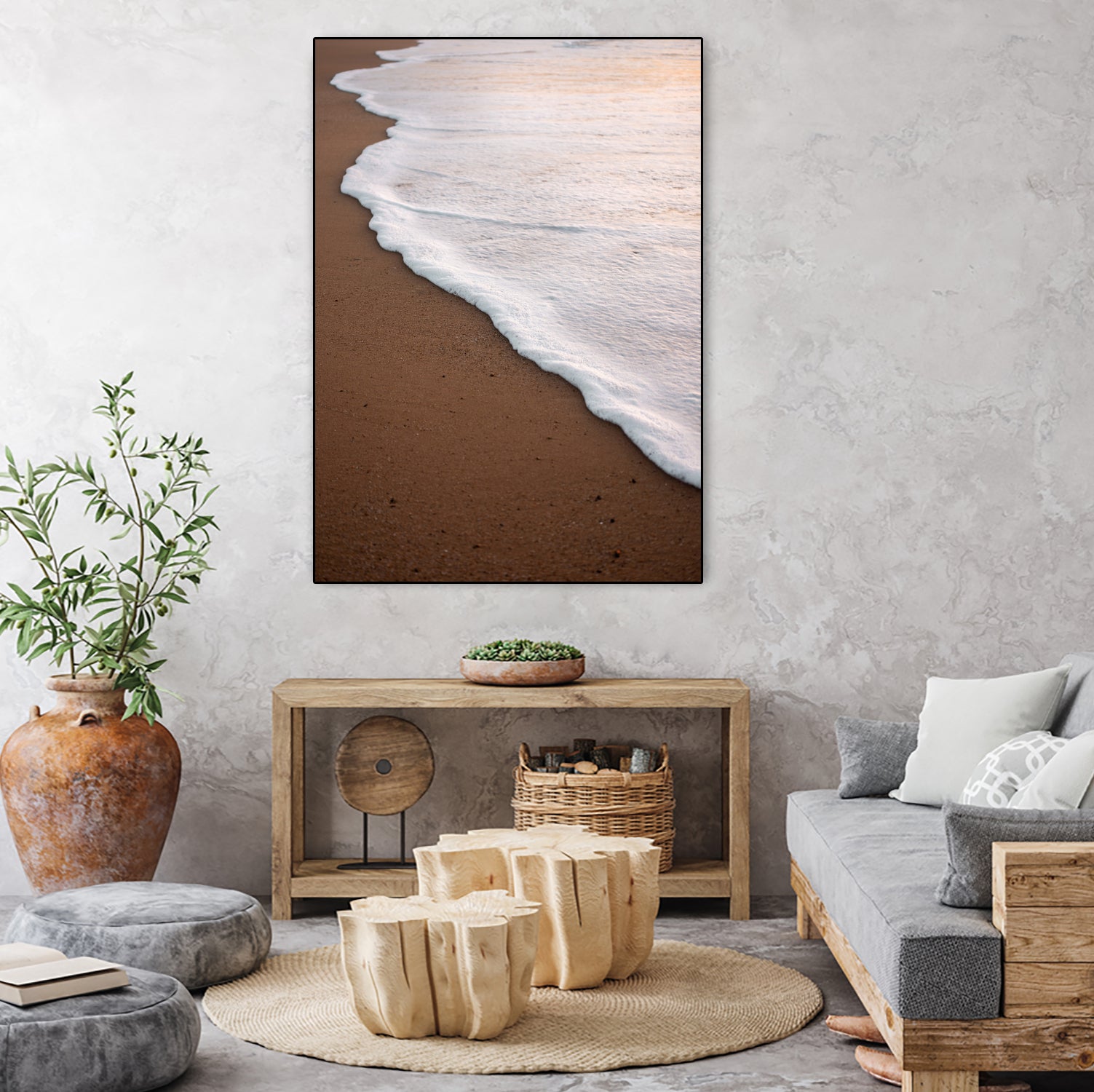 Minimalist Beach Wave by Raisa Zwart on GIANT ART - abstract beach waves