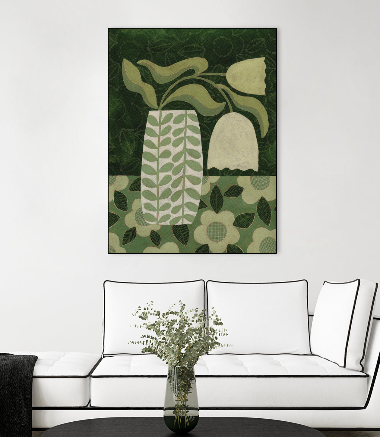 Green Tulip Still Life by Susan Black on GIANT ART - flowers and plants vintage floral art