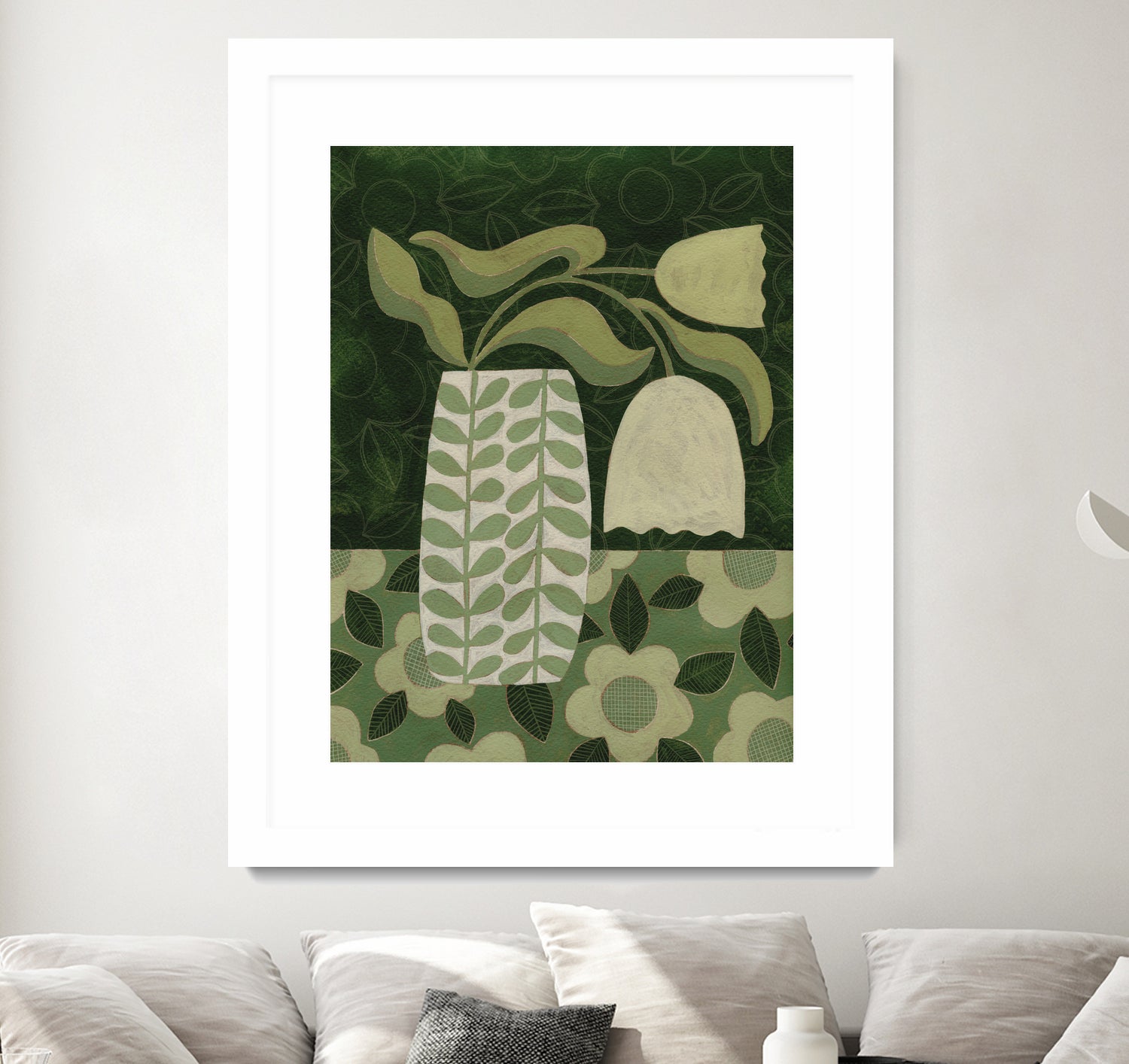 Green Tulip Still Life by Susan Black on GIANT ART - flowers and plants vintage floral art