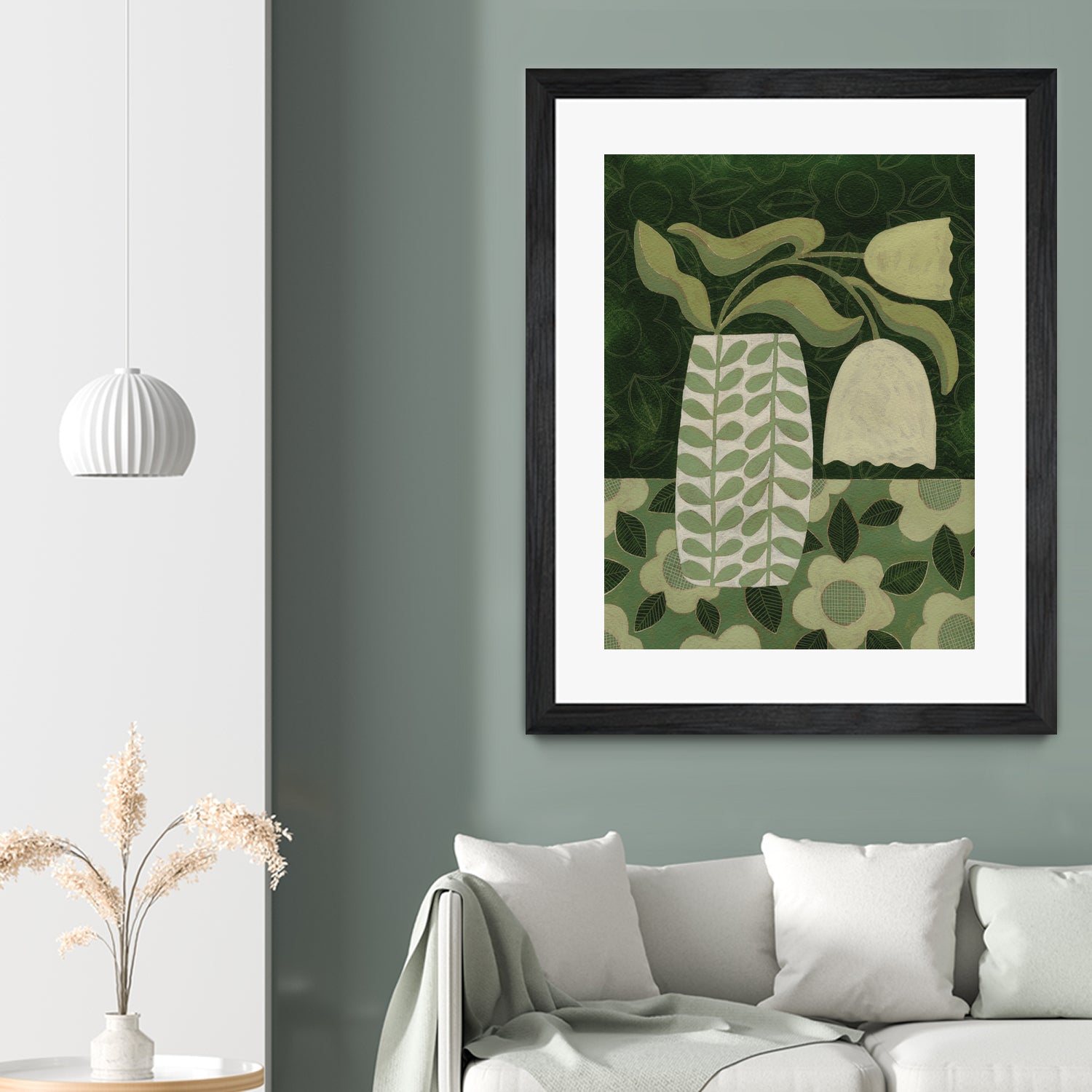 Green Tulip Still Life by Susan Black on GIANT ART - flowers and plants vintage floral art