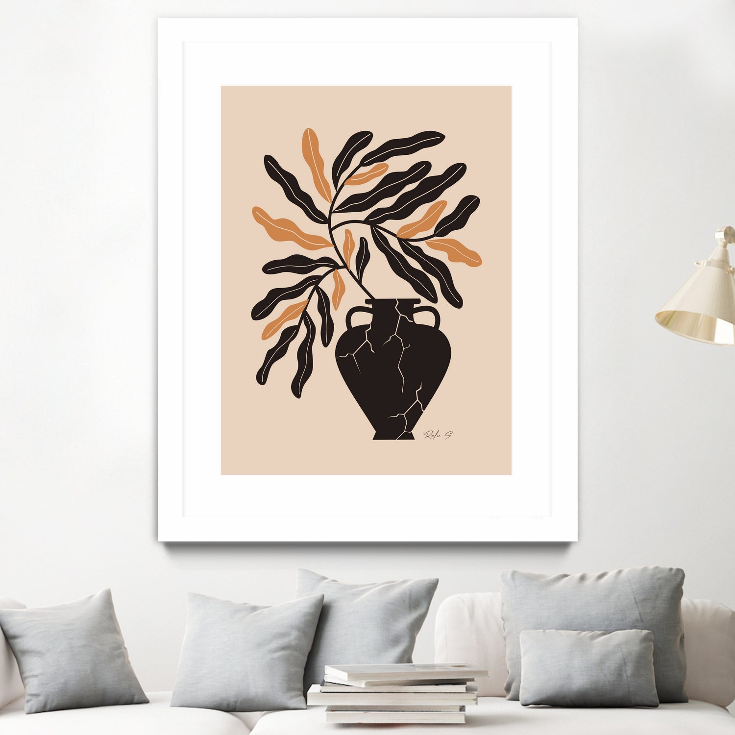 Gentle Life In A Broken Vase by Ralu S on GIANT ART - flowers and plants mid-century modern art