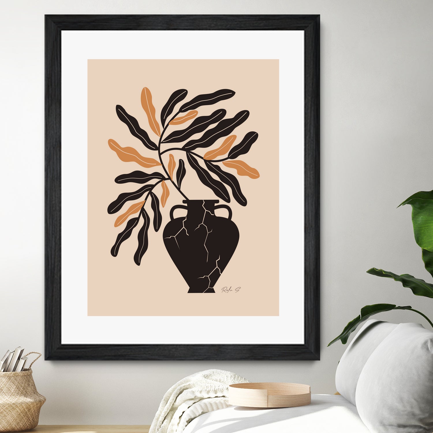 Gentle Life In A Broken Vase by Ralu S on GIANT ART - flowers and plants mid-century modern art