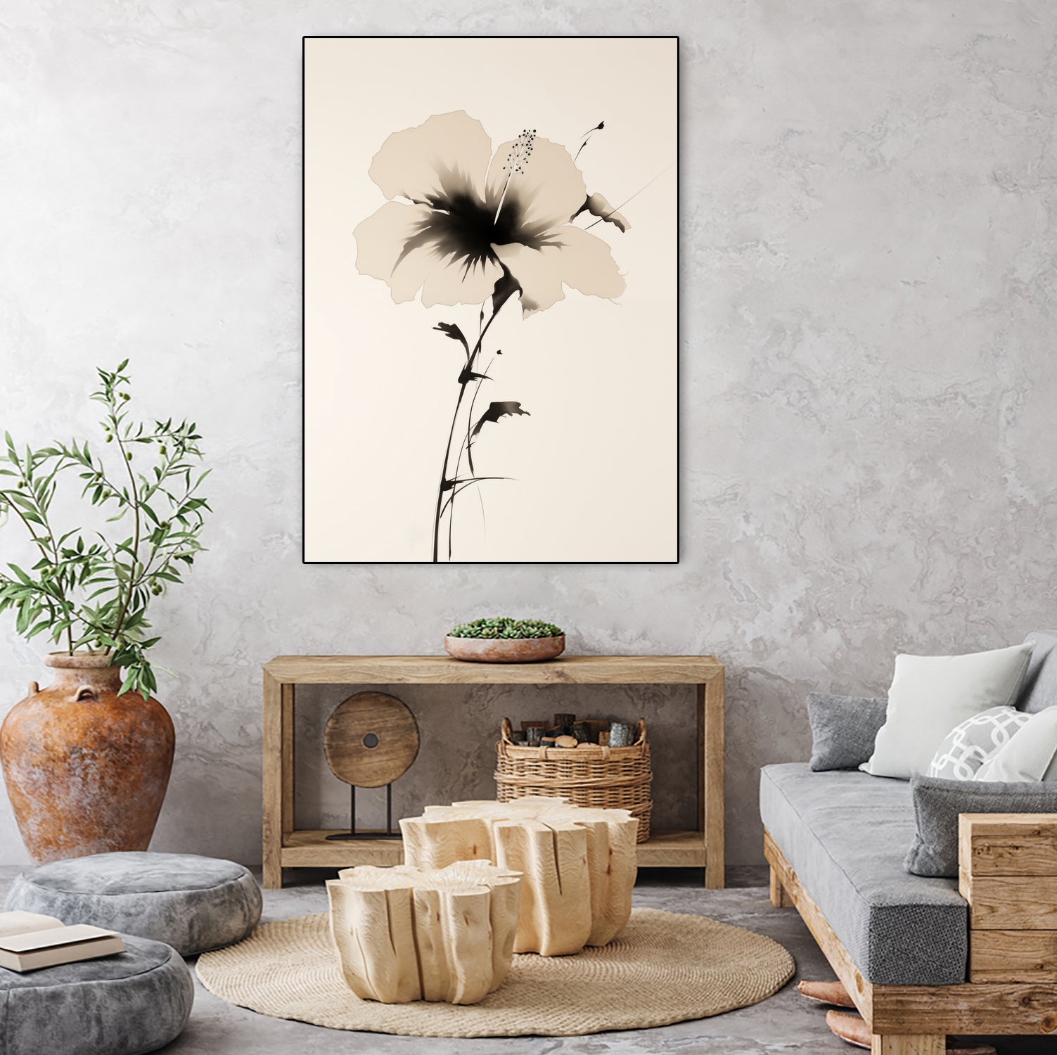 Hibiscus In Beige by Andreas Magnusson on GIANT ART - hibiscus