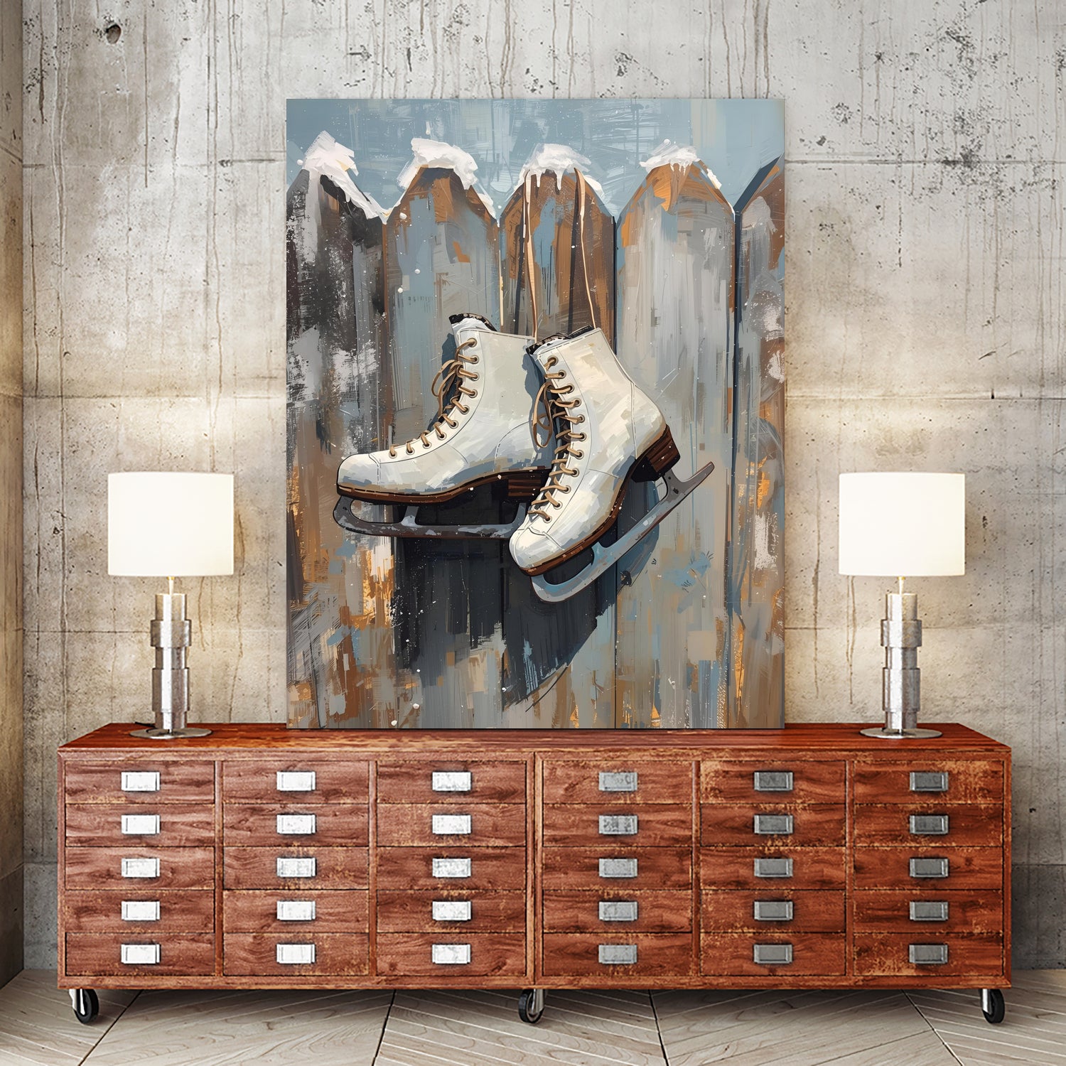 Schlittschuhe am Zaun by Ohkimiko on GIANT ART - schlittschuhe