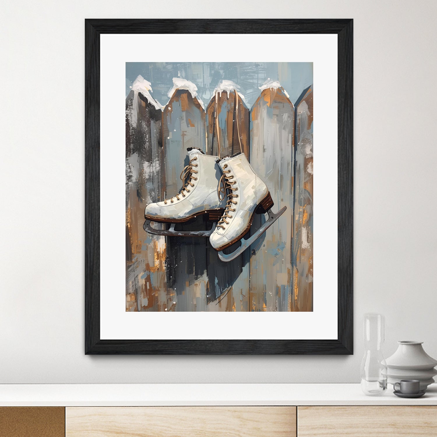 Schlittschuhe am Zaun by Ohkimiko on GIANT ART - schlittschuhe