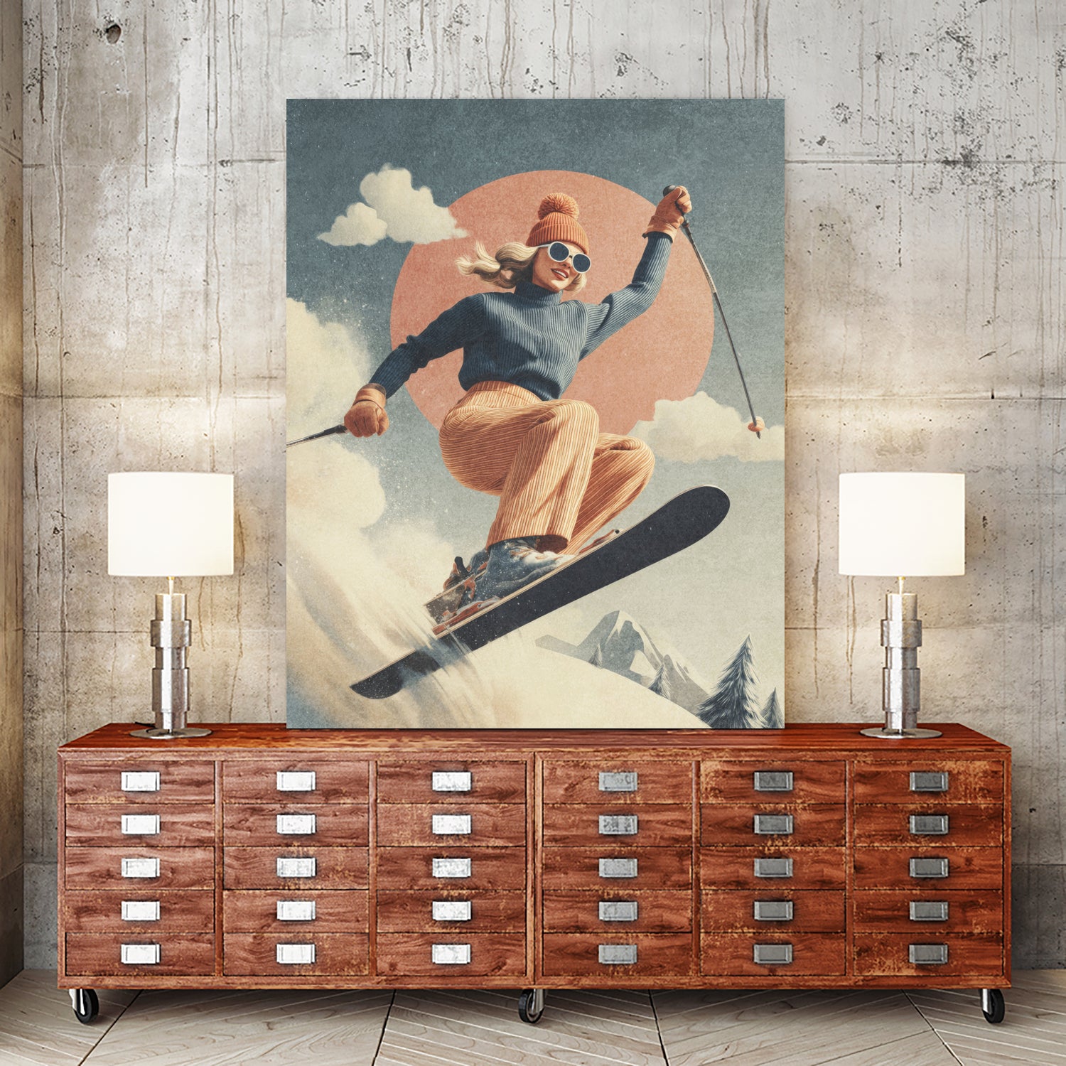 Skiing Adventure by Emel Tunaboylu on GIANT ART - skiing25