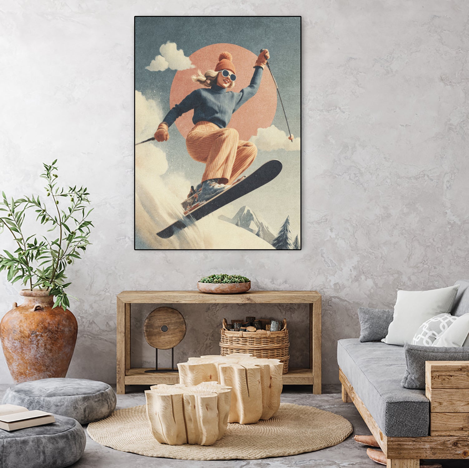 Skiing Adventure by Emel Tunaboylu on GIANT ART - skiing25