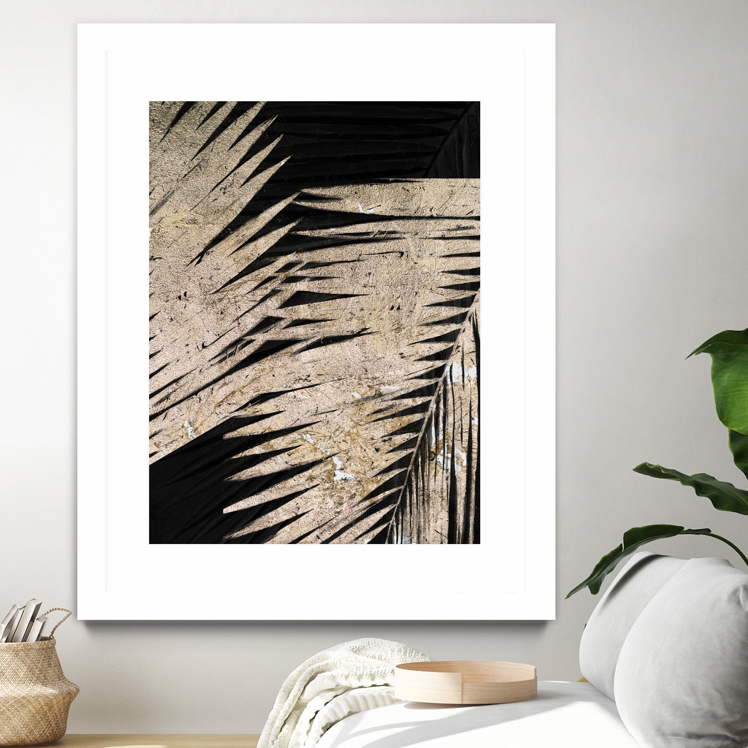 Neutral Palmas on Black I by Patricia Pinto on GIANT ART - palms palmas