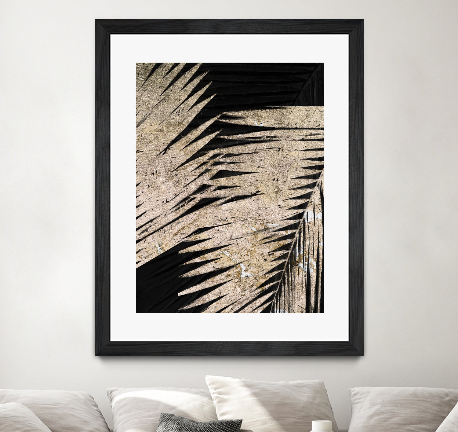 Neutral Palmas on Black I by Patricia Pinto on GIANT ART - palms palmas