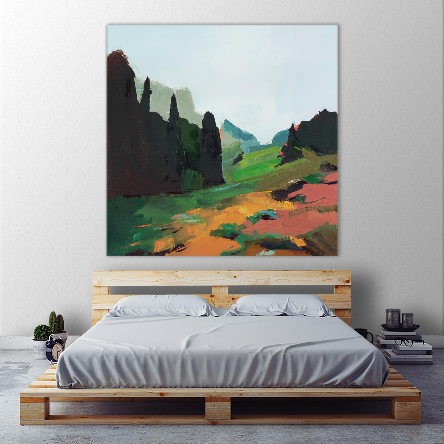 Green Alpine Meadow by Julie Denise on GIANT ART - abstract