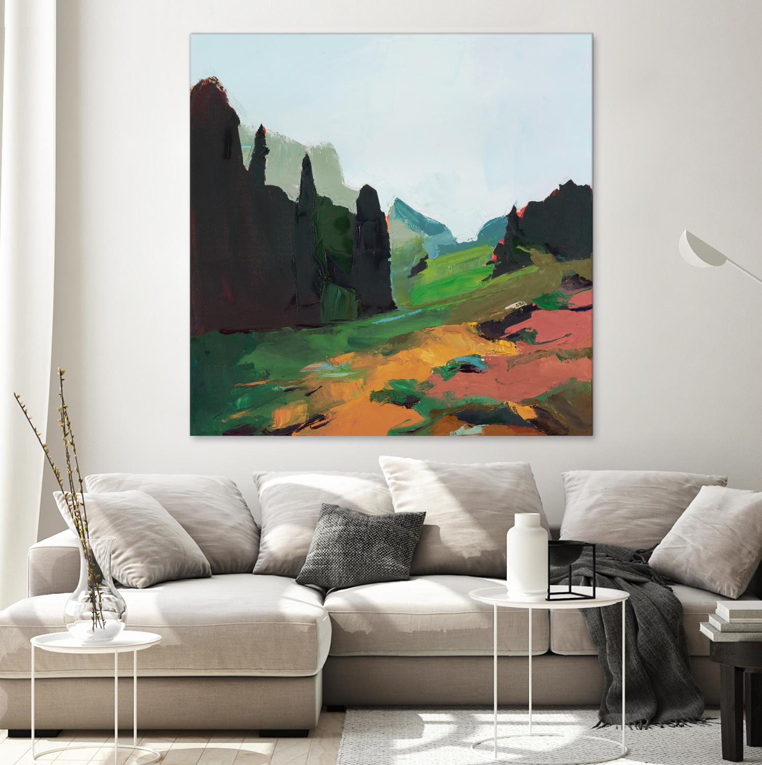 Green Alpine Meadow by Julie Denise on GIANT ART - abstract