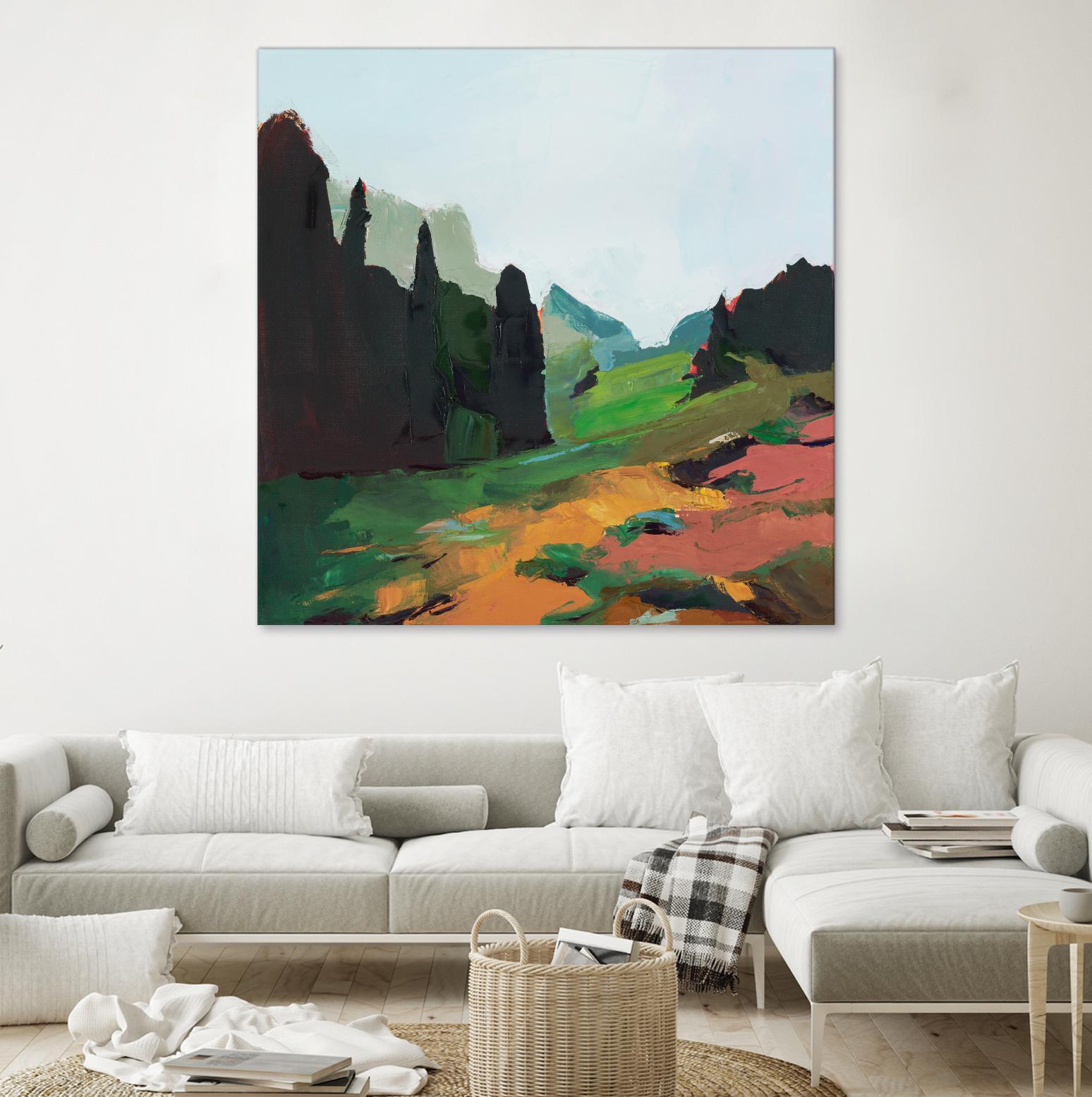 Green Alpine Meadow by Julie Denise on GIANT ART - abstract