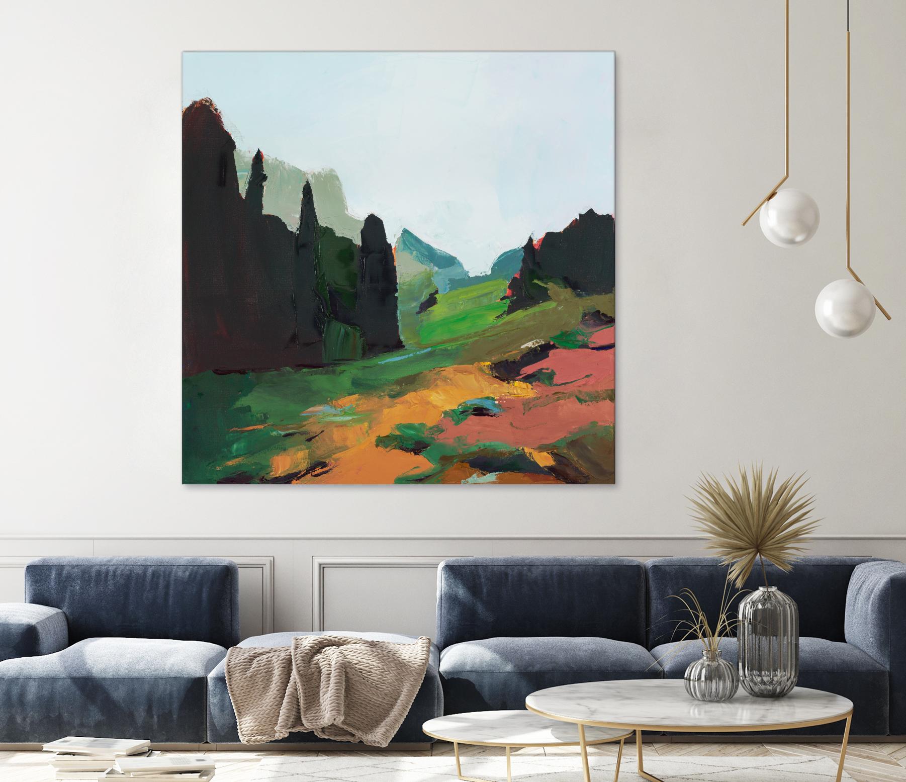 Green Alpine Meadow by Julie Denise on GIANT ART - abstract