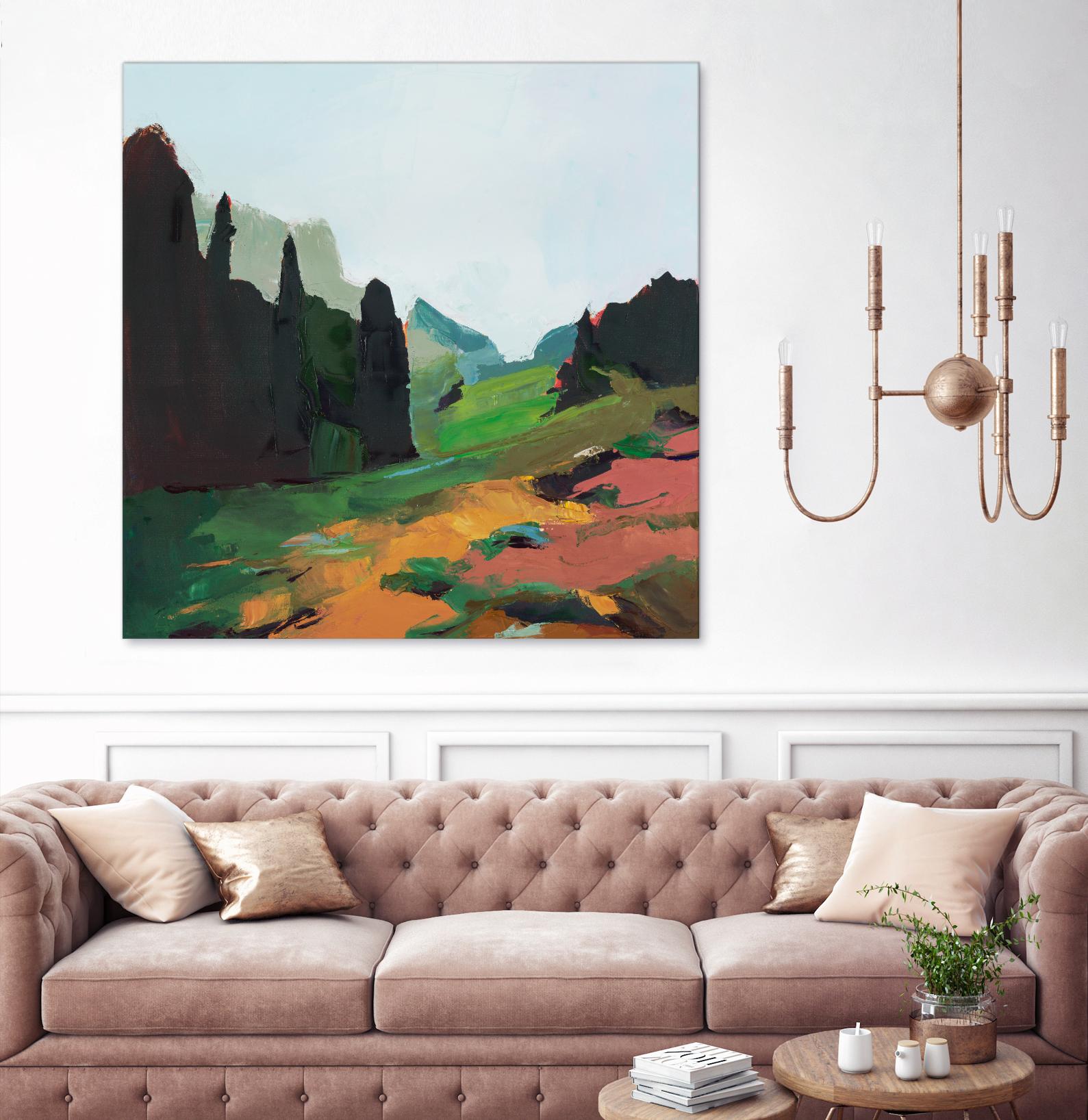 Green Alpine Meadow by Julie Denise on GIANT ART - abstract