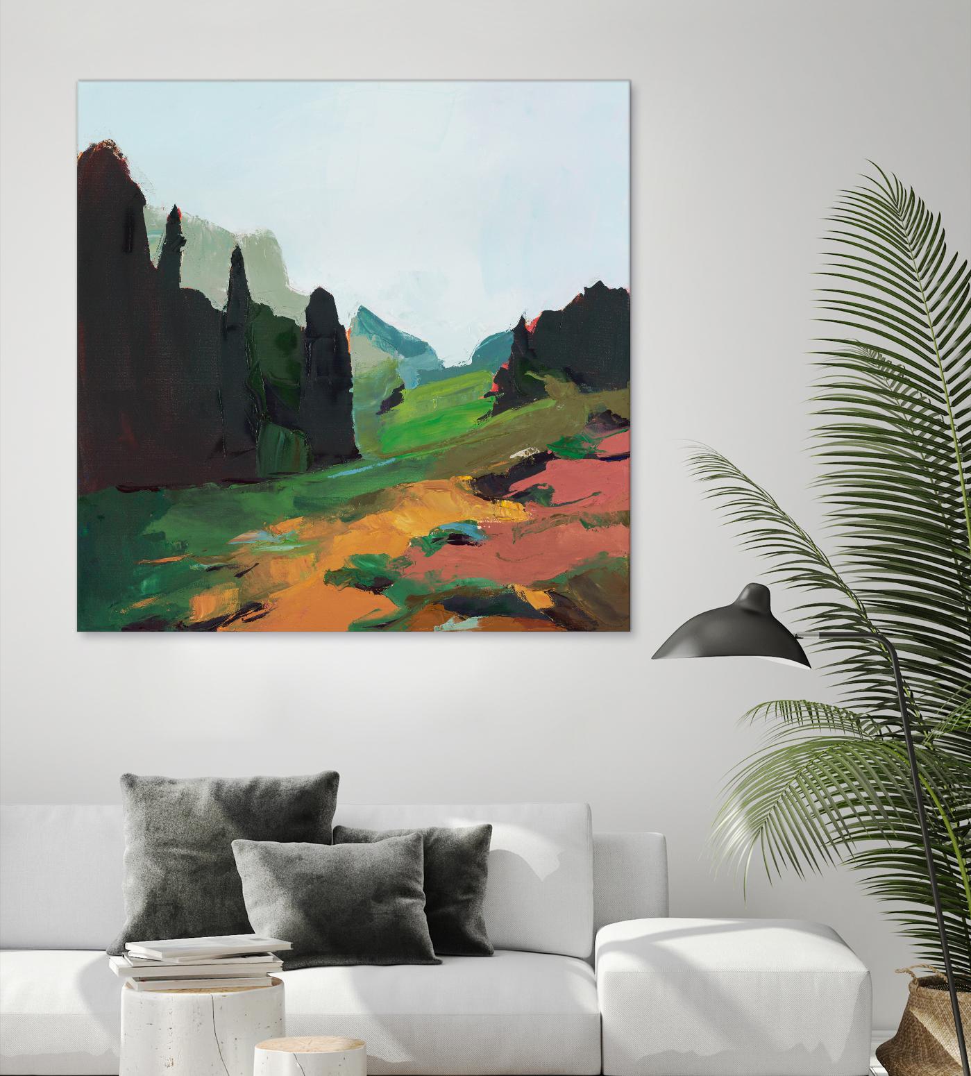 Green Alpine Meadow by Julie Denise on GIANT ART - abstract