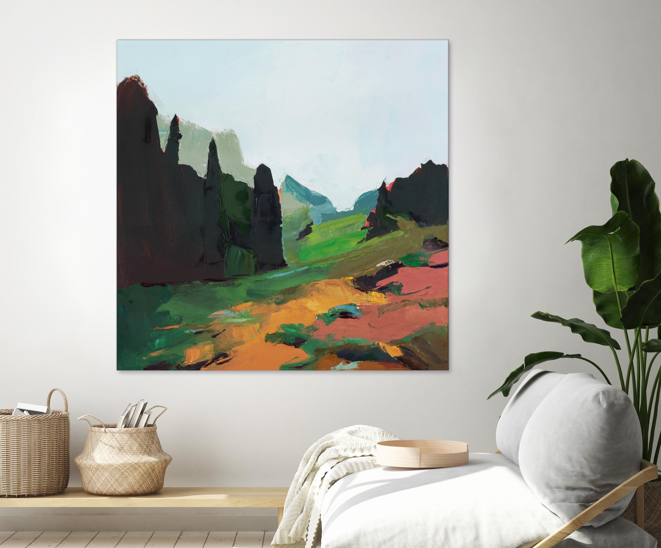 Green Alpine Meadow by Julie Denise on GIANT ART - abstract