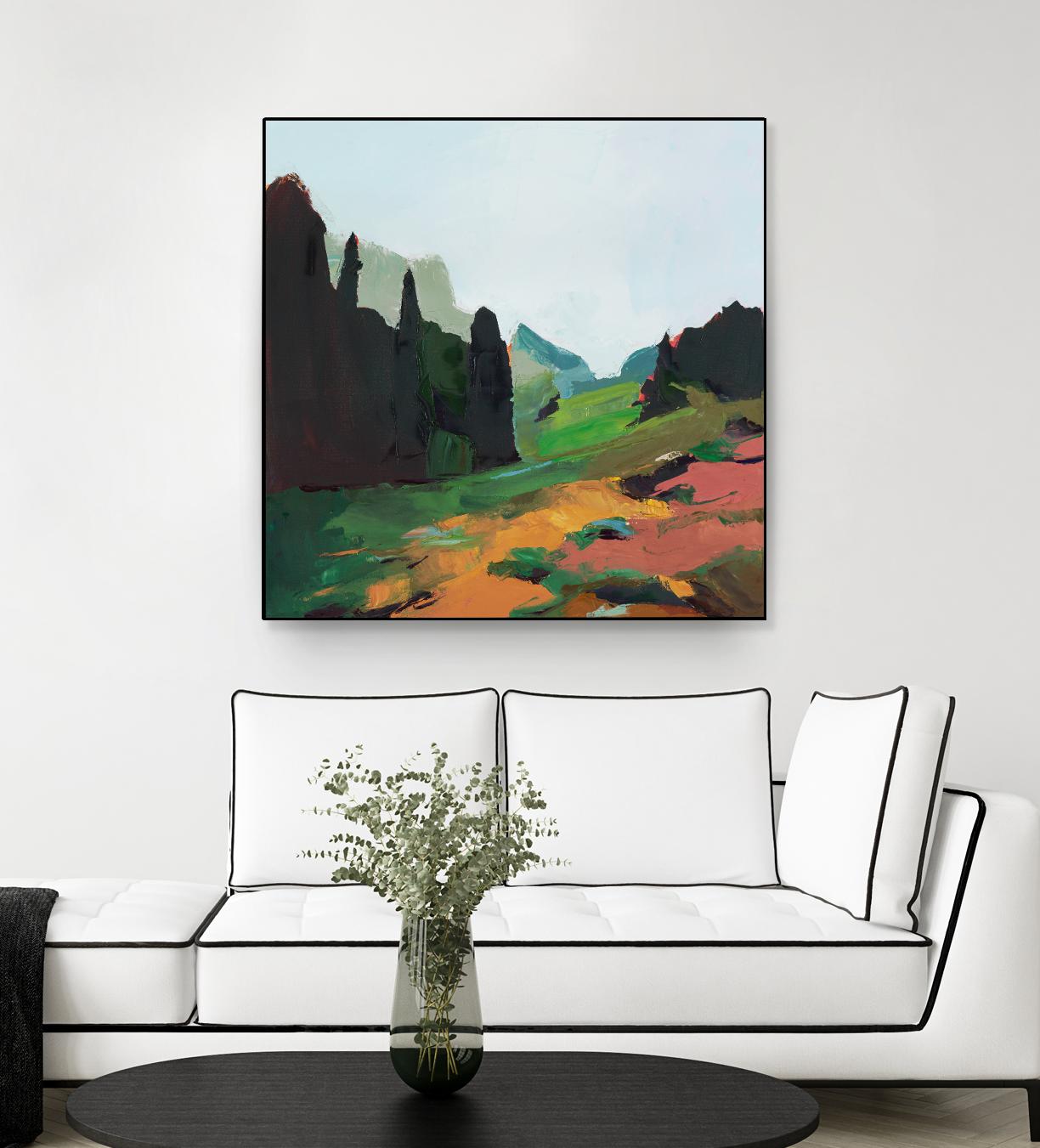Green Alpine Meadow by Julie Denise on GIANT ART - abstract