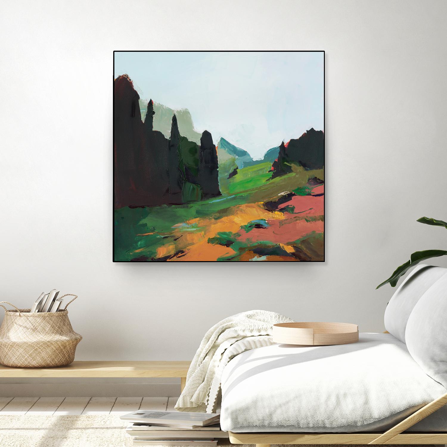 Green Alpine Meadow by Julie Denise on GIANT ART - abstract