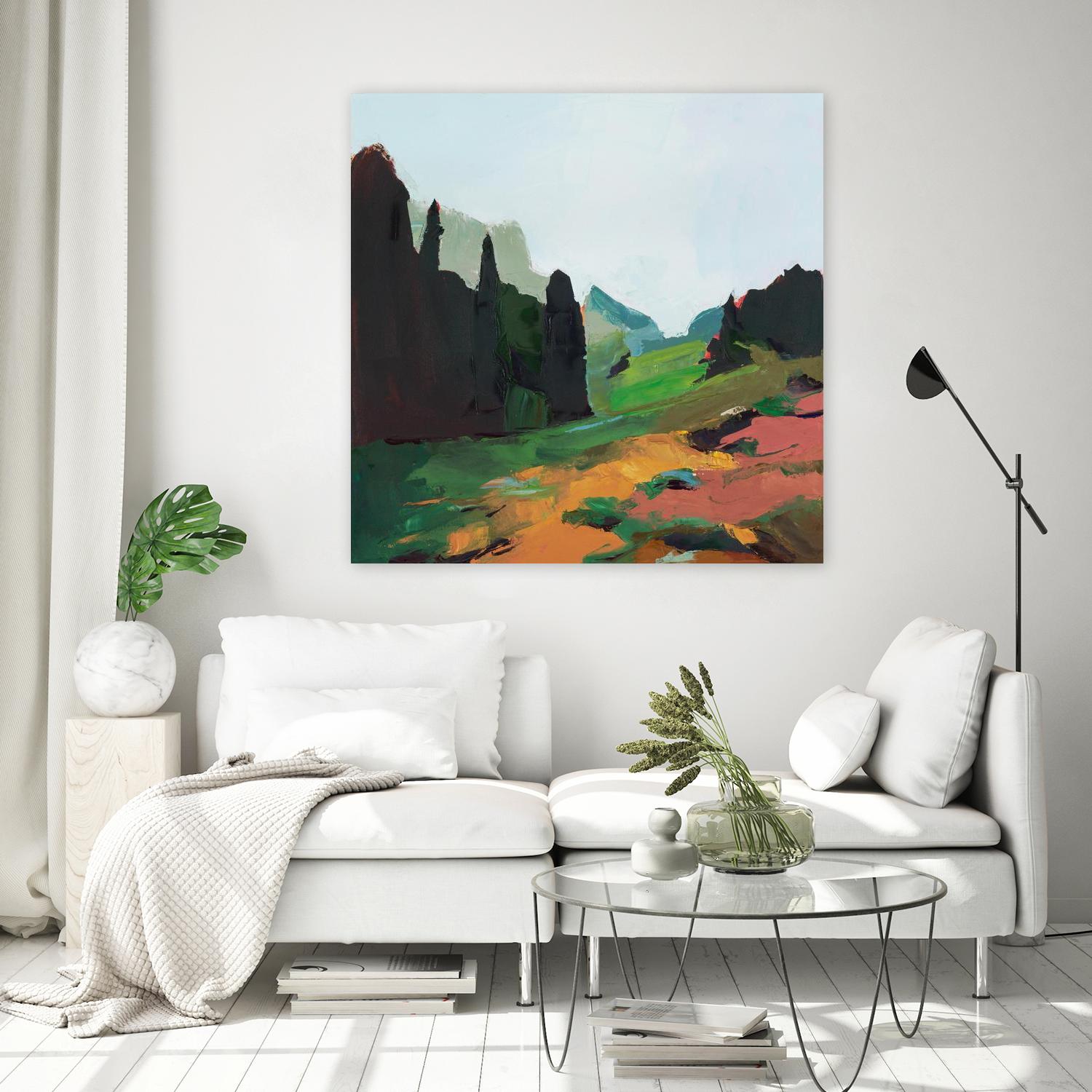 Green Alpine Meadow by Julie Denise on GIANT ART - abstract