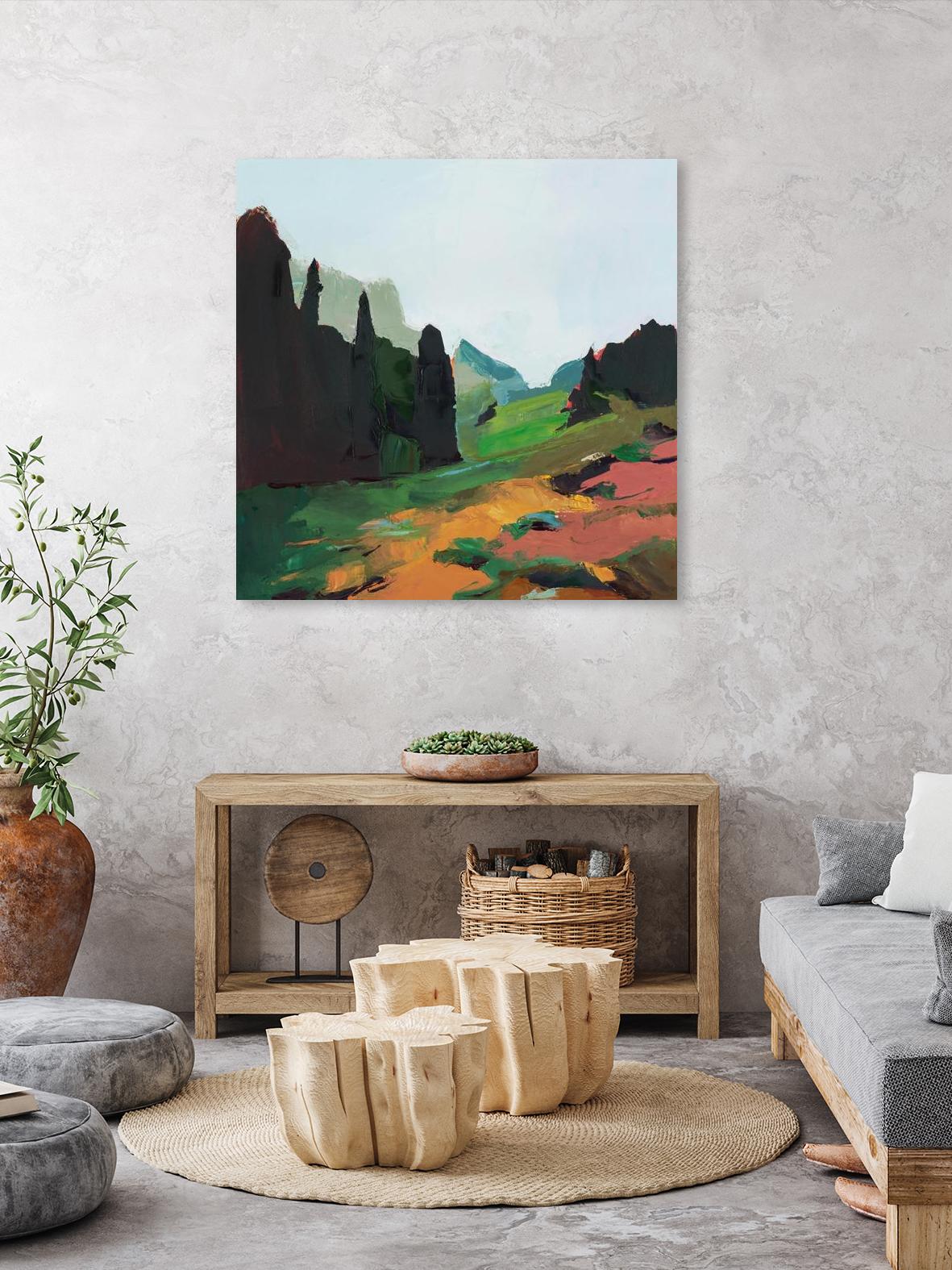 Green Alpine Meadow by Julie Denise on GIANT ART - abstract