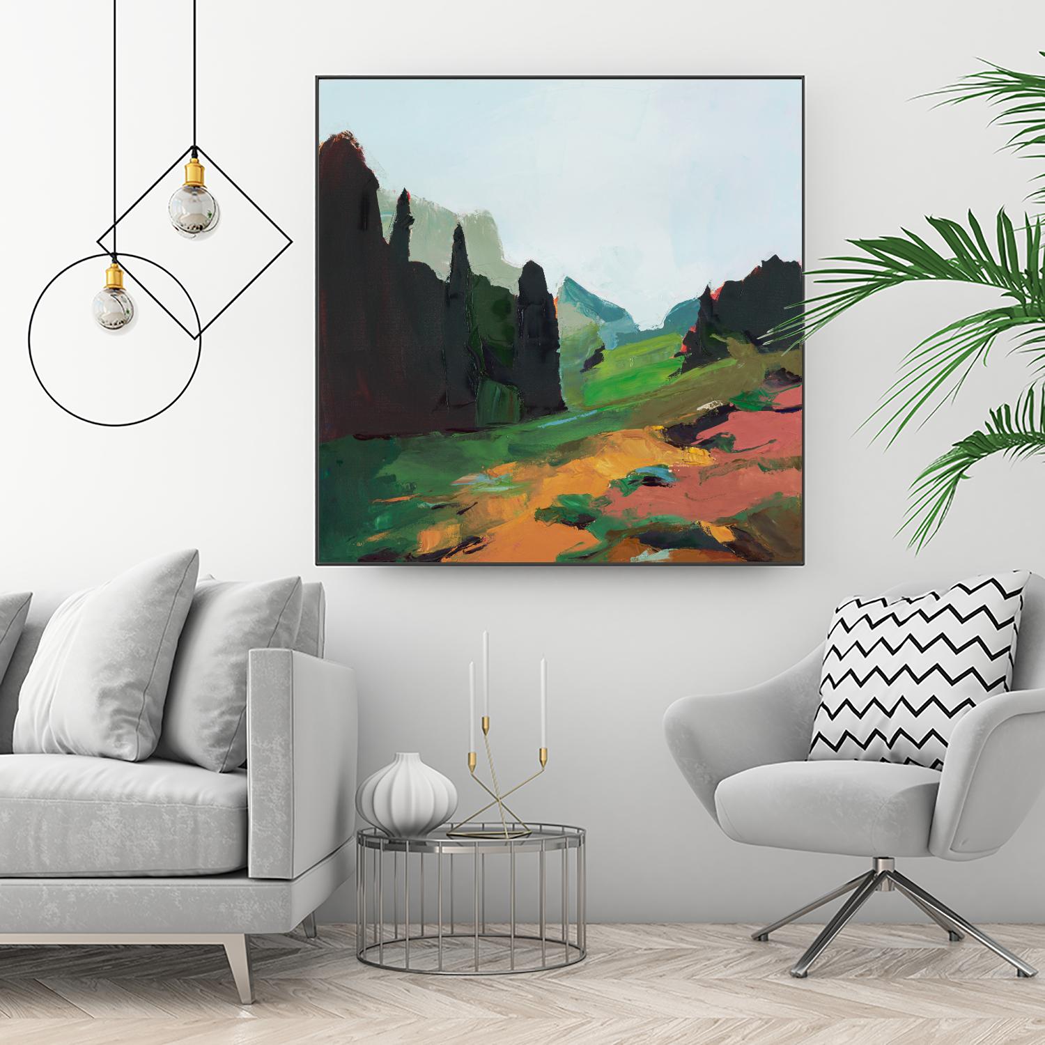 Green Alpine Meadow by Julie Denise on GIANT ART - abstract