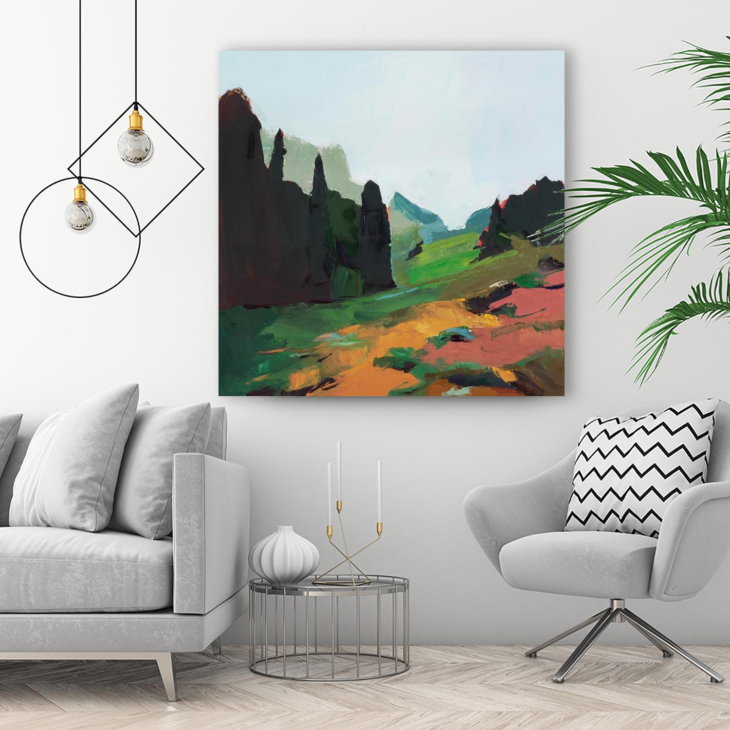 Green Alpine Meadow by Julie Denise on GIANT ART - abstract