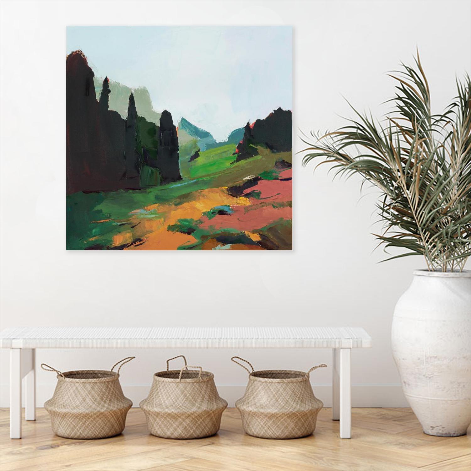 Green Alpine Meadow by Julie Denise on GIANT ART - abstract