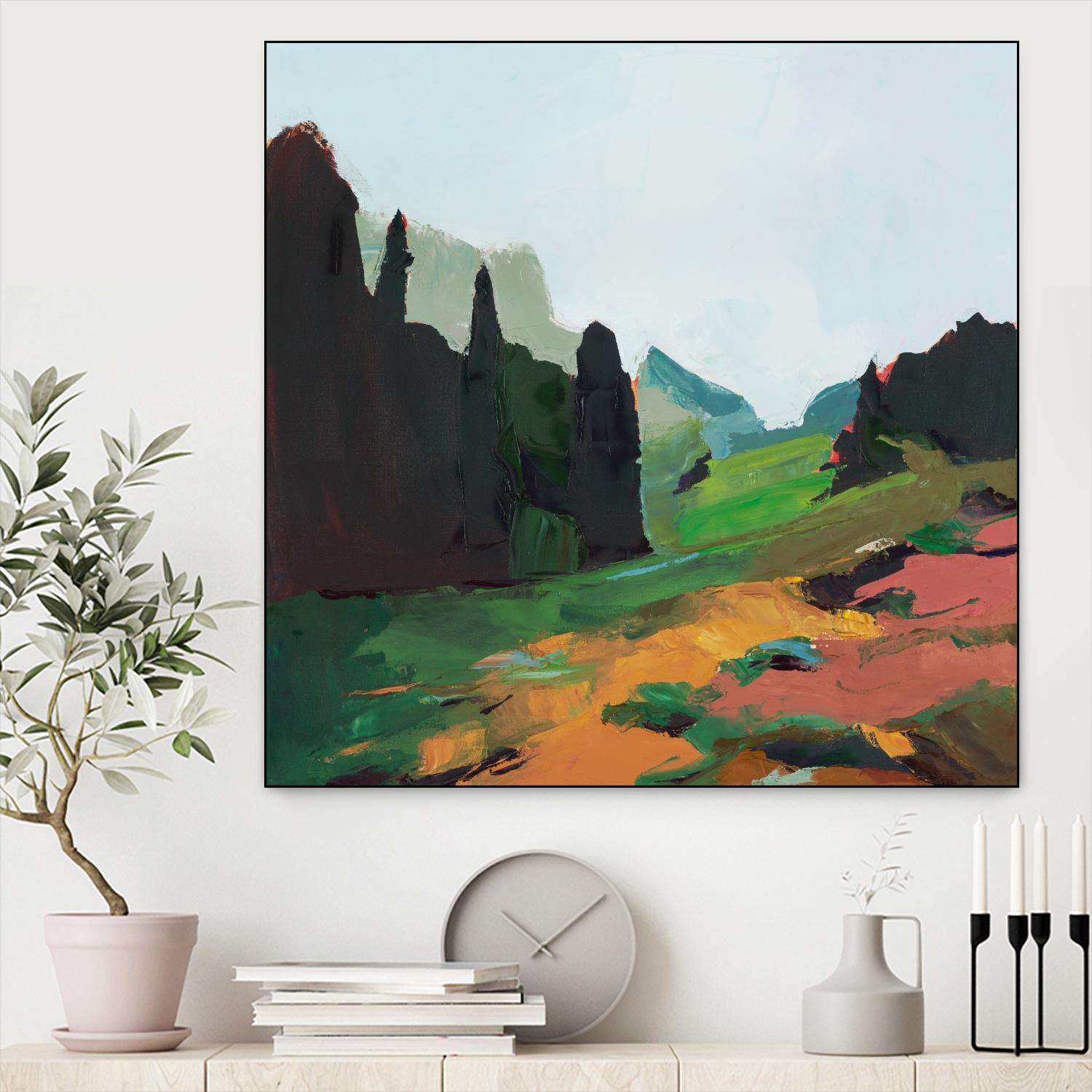 Green Alpine Meadow by Julie Denise on GIANT ART - abstract