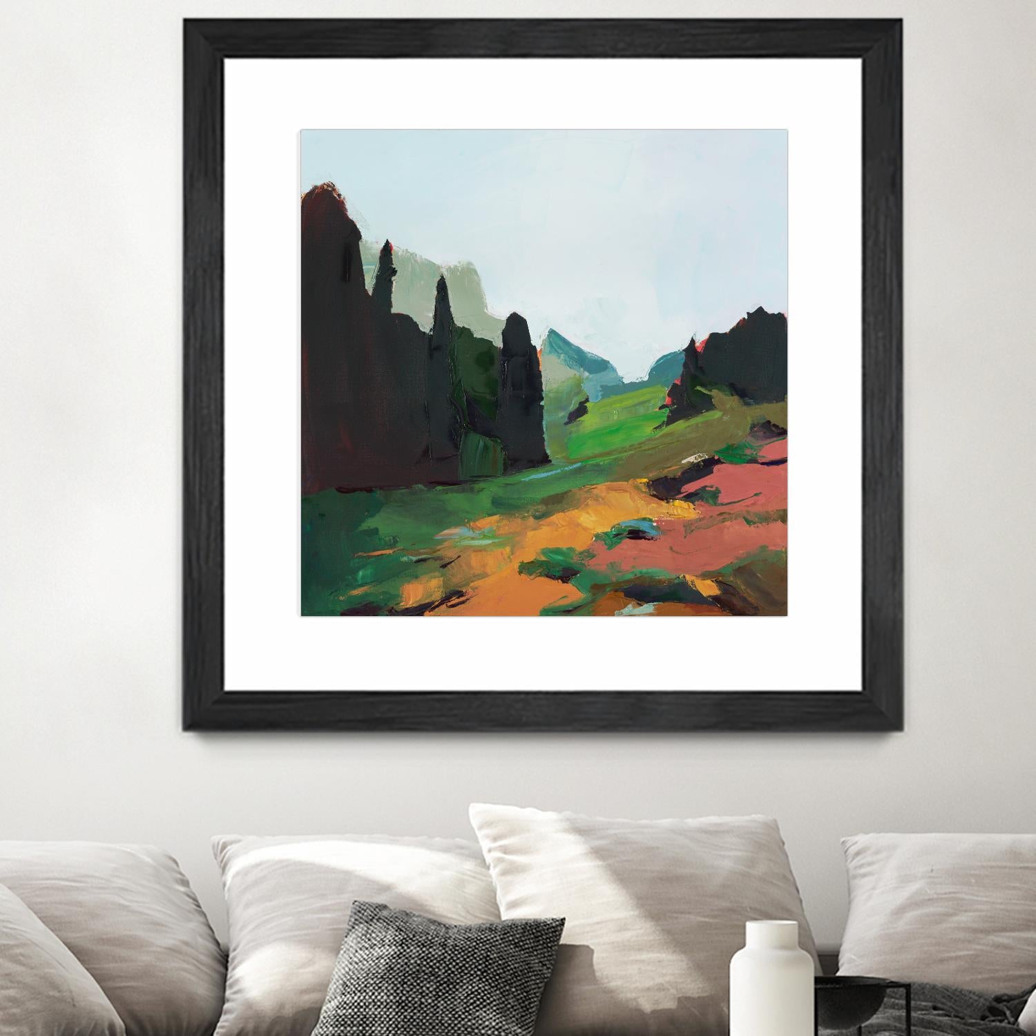 Green Alpine Meadow by Julie Denise on GIANT ART - abstract