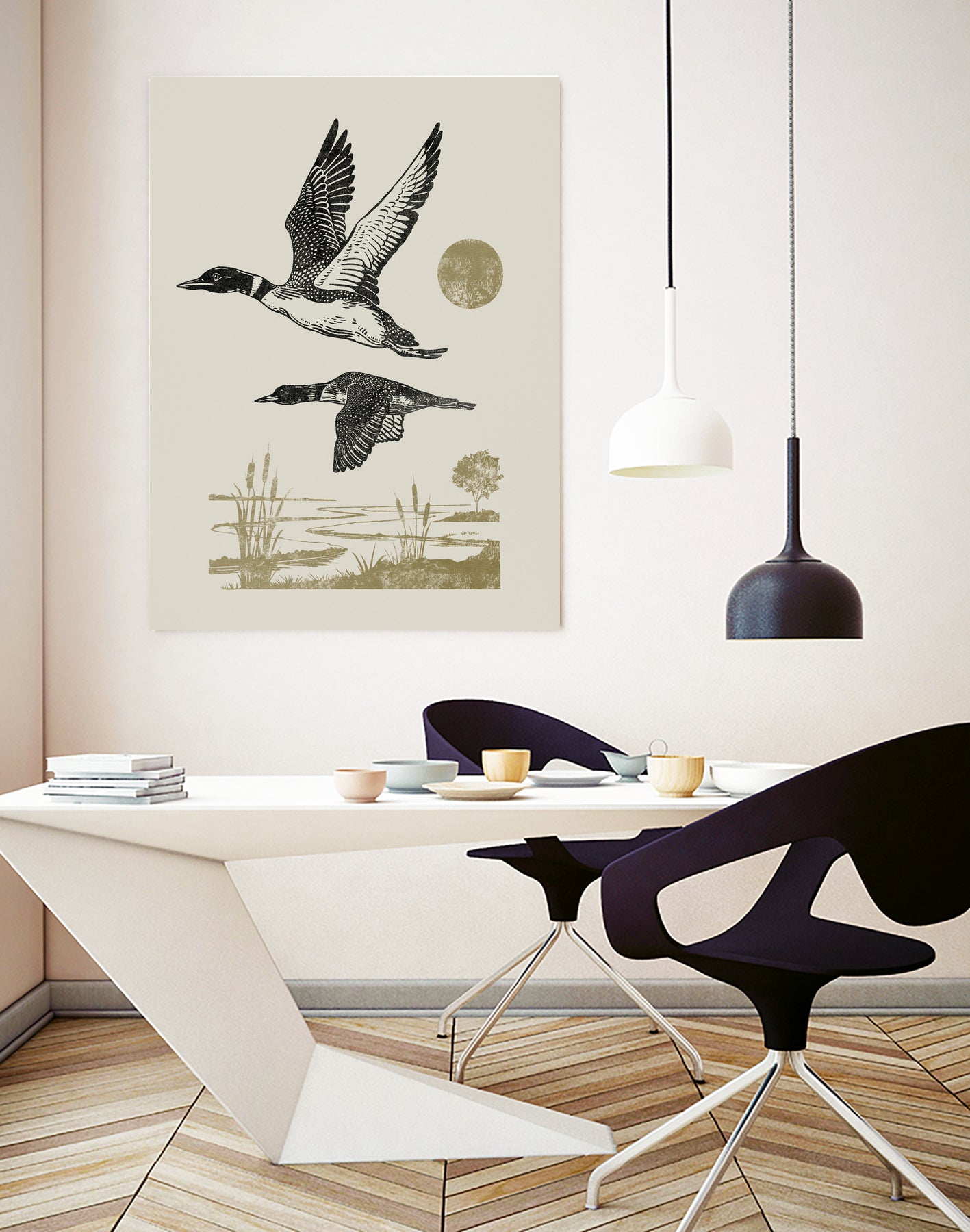 Lake Meditation ll by Victoria Barnes on GIANT ART - animals nature birds