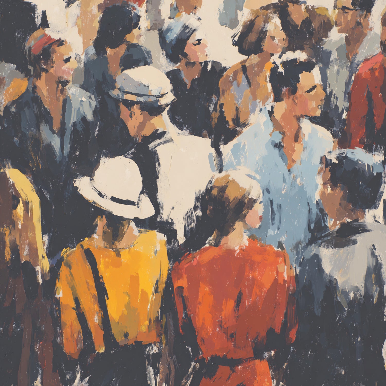 Faces in the Crowd I by Walker Noble on GIANT ART - figurative fashion other