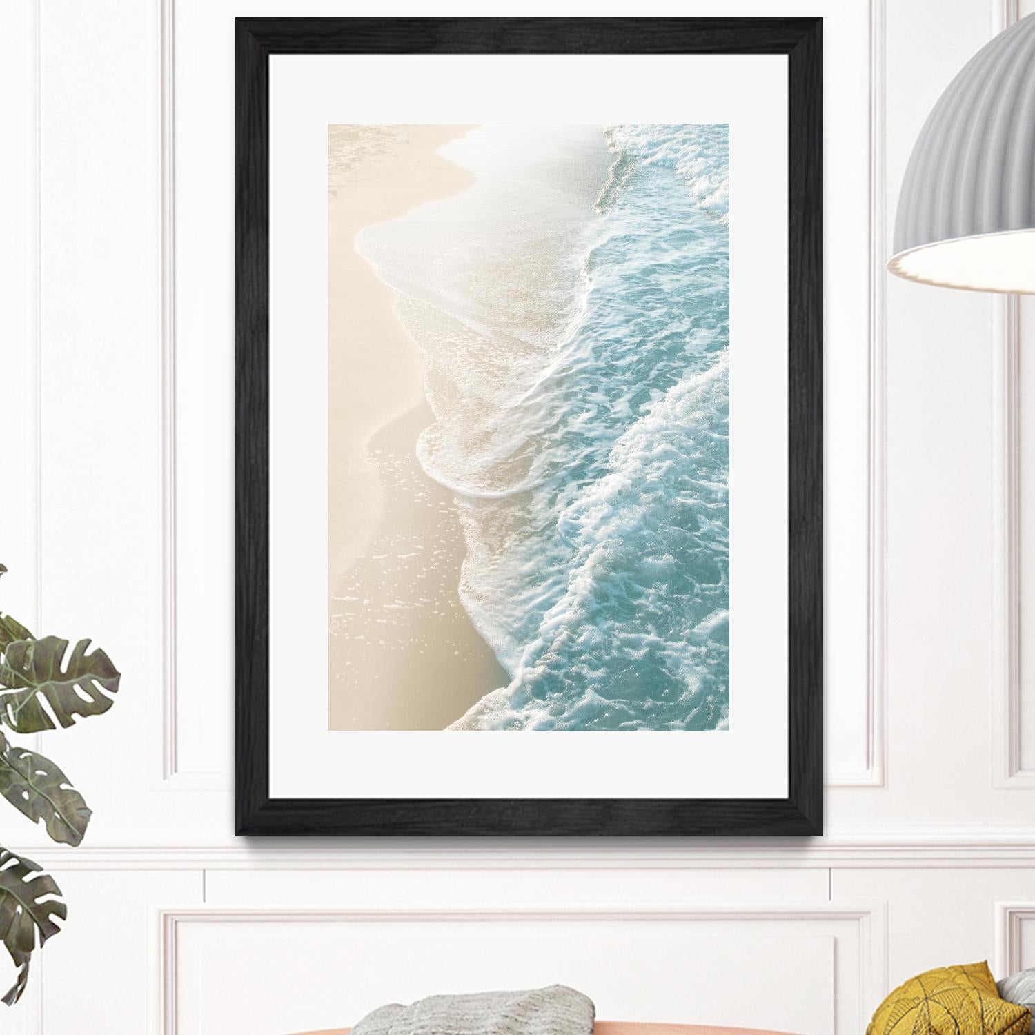 Soft Teal Gold Ocean Dream Waves #1 by Anita's & Bella's Art on GIANT ART - beige coastal sand