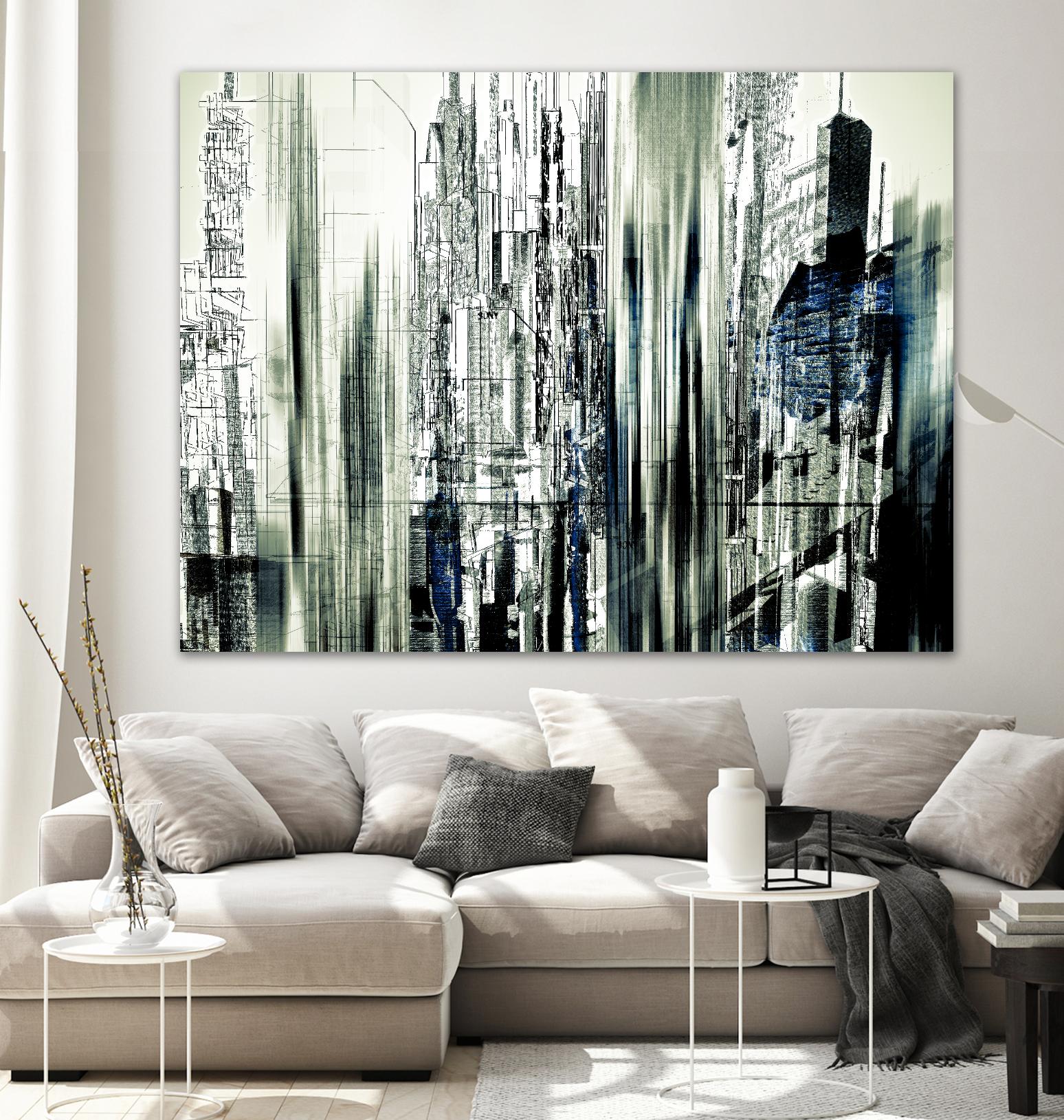 Abstract City Perspective II by Jean-François Dupuis on GIANT ART - white city scene