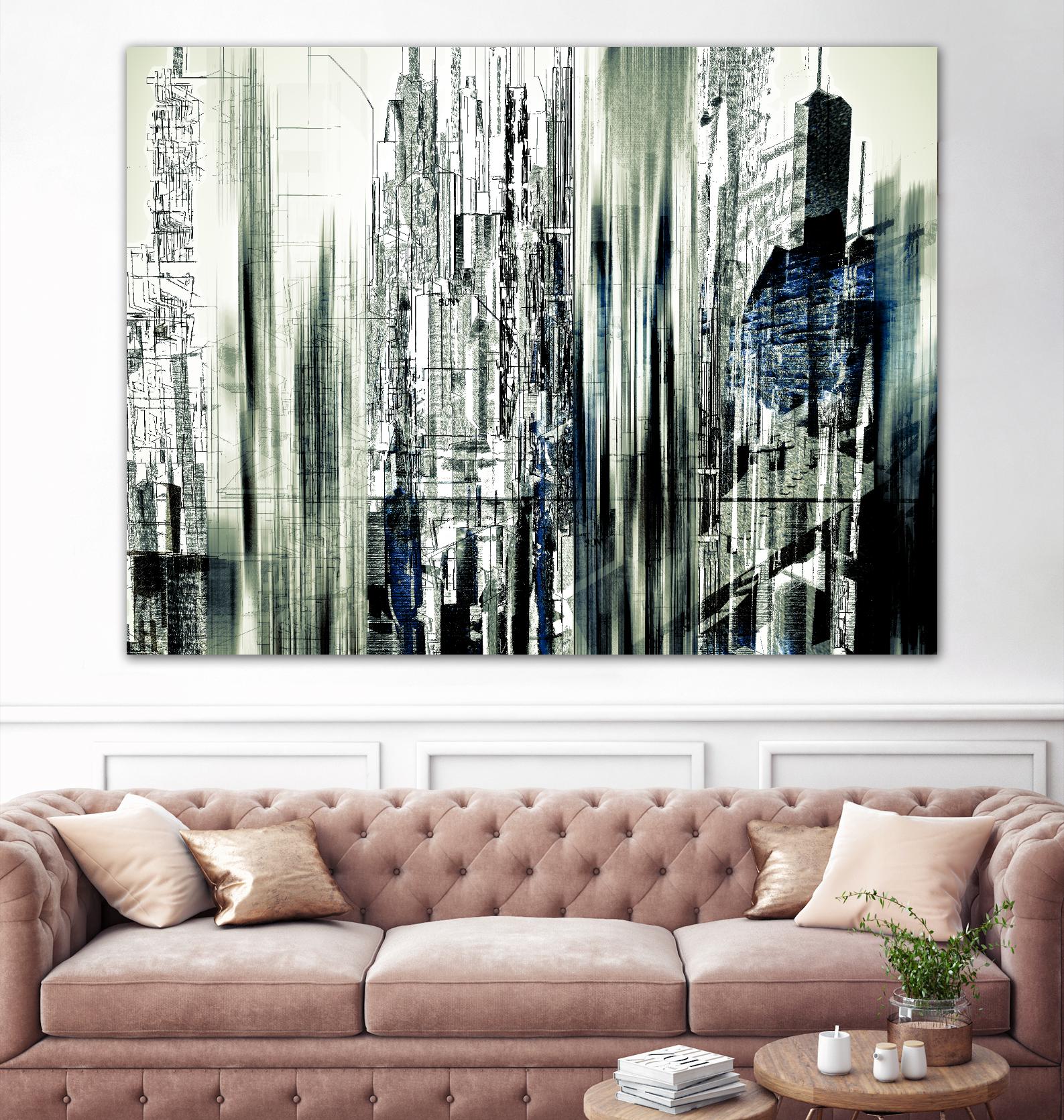 Abstract City Perspective II by Jean-François Dupuis on GIANT ART - white city scene