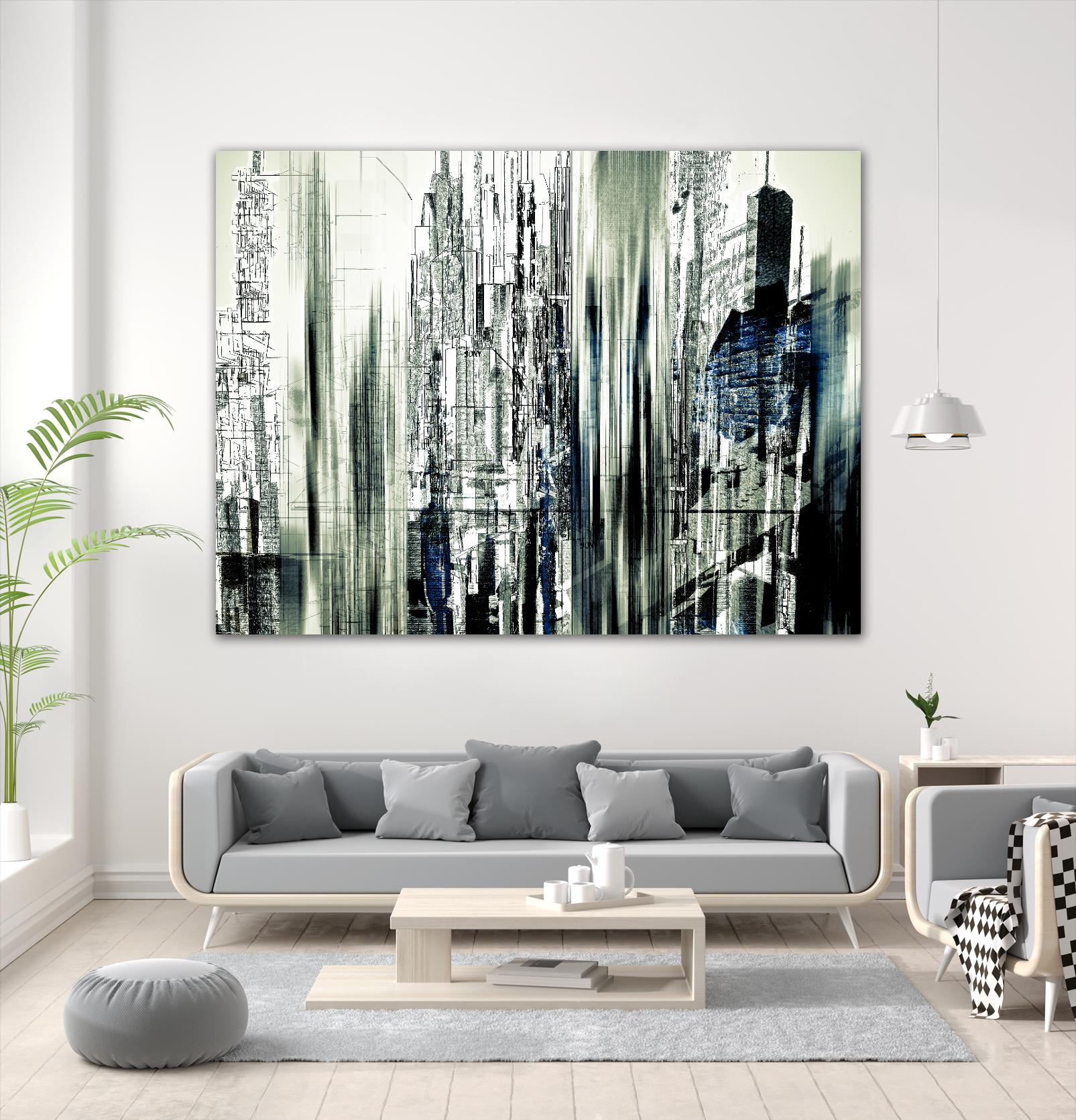 Abstract City Perspective II by Jean-François Dupuis on GIANT ART - white city scene