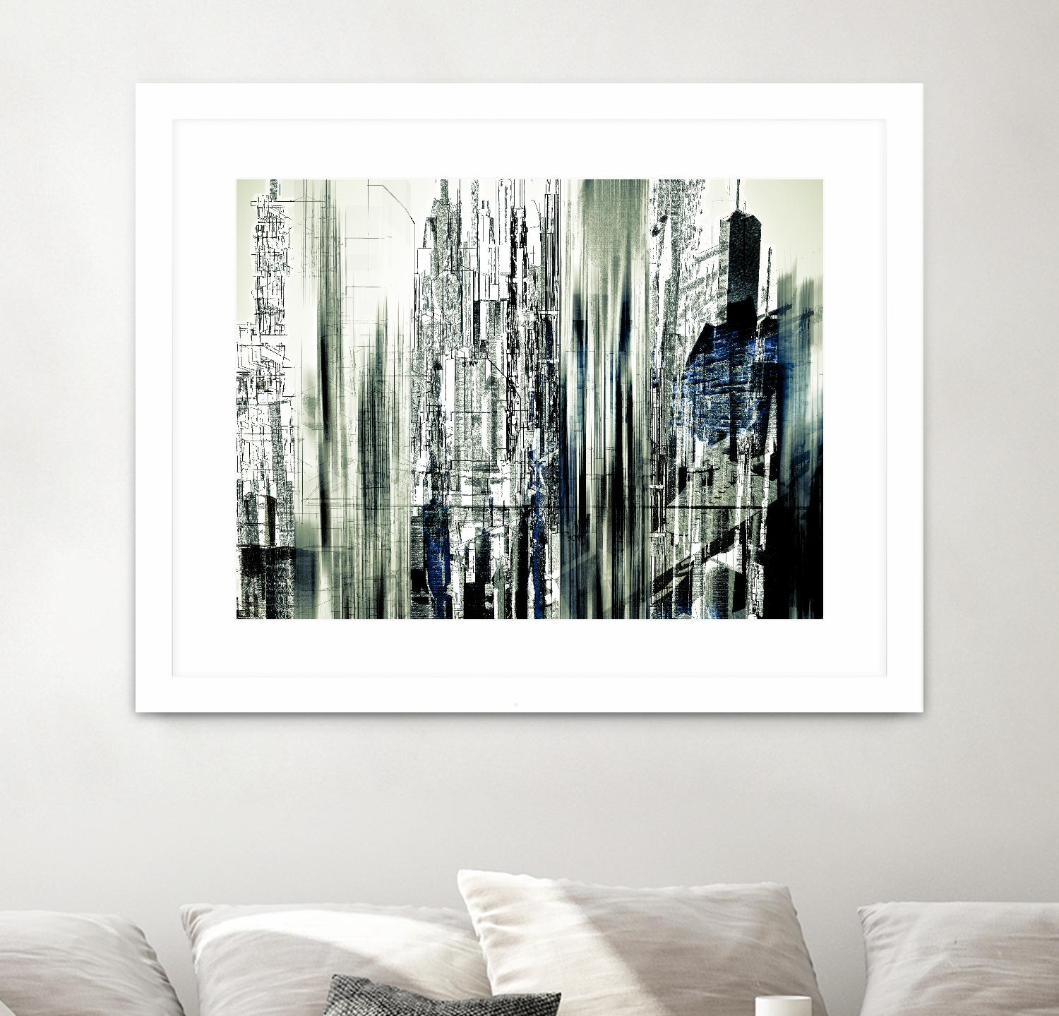 Abstract City Perspective II by Jean-François Dupuis on GIANT ART - white city scene