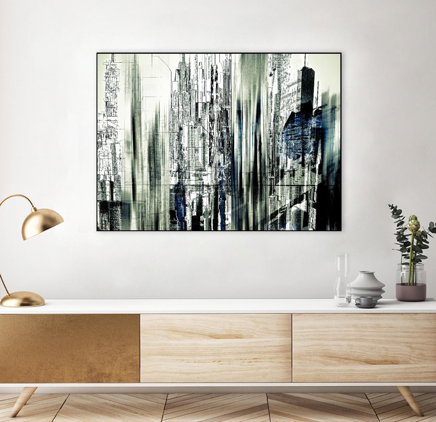 Abstract City Perspective II by Jean-François Dupuis on GIANT ART - white city scene